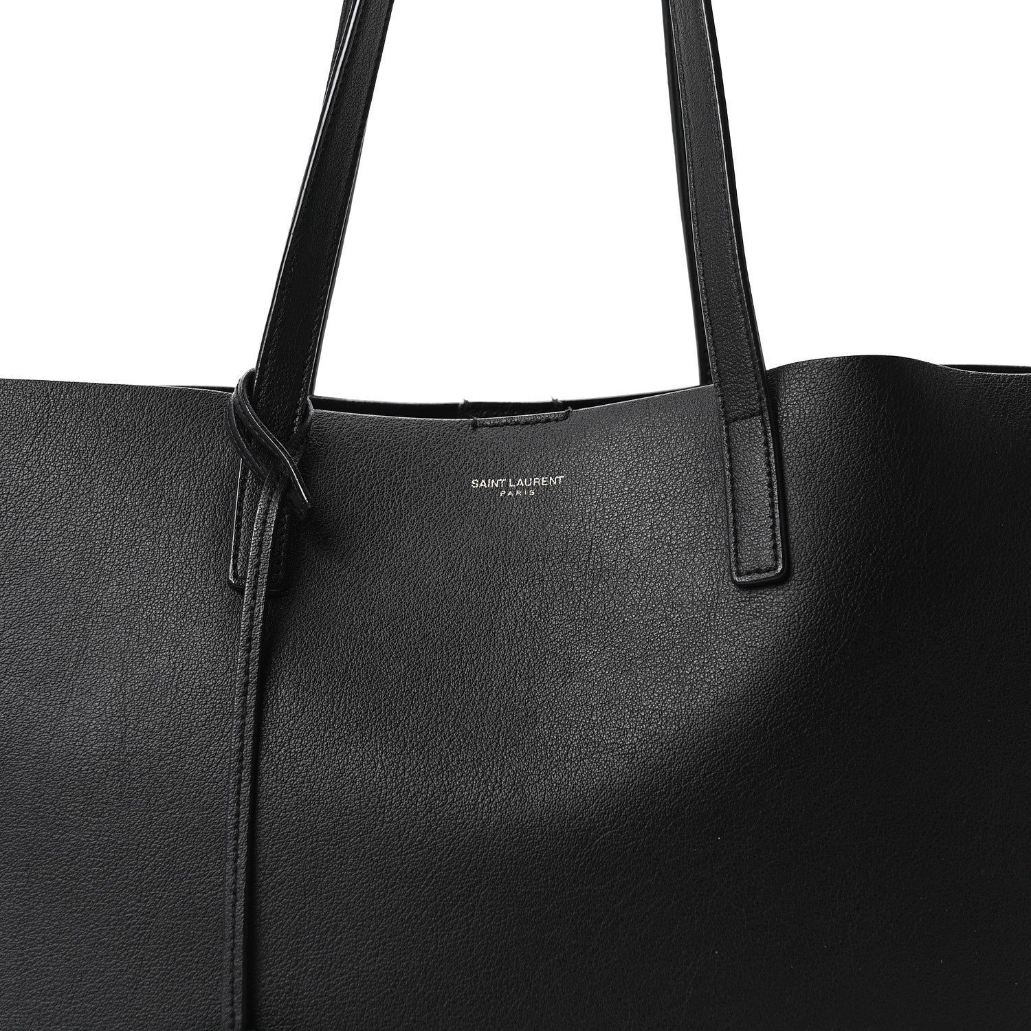 Calfskin Large Shopping Tote Black - Top Club