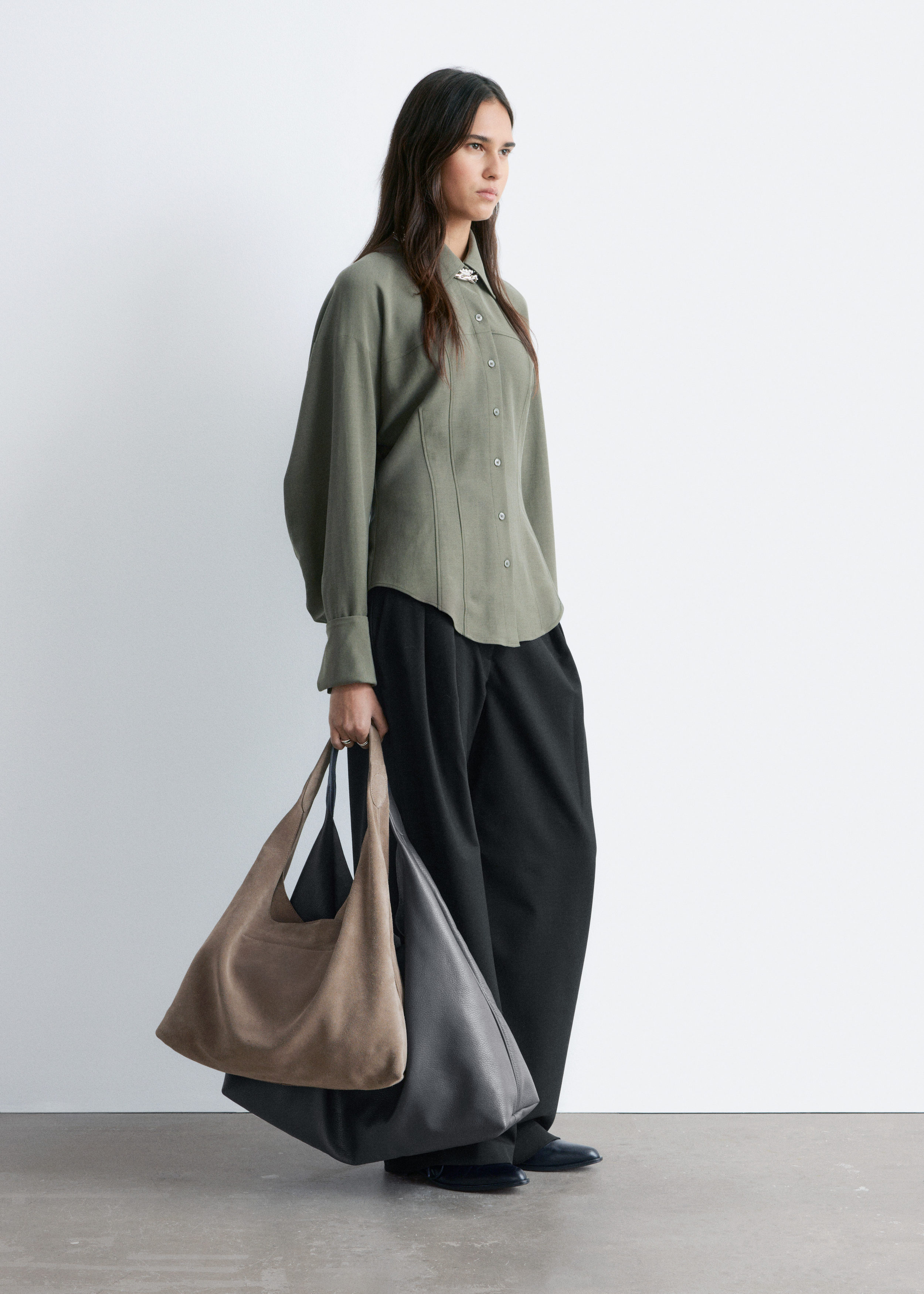 & Other Stories BALLOON-SLEEVED TAPERED SHIRT