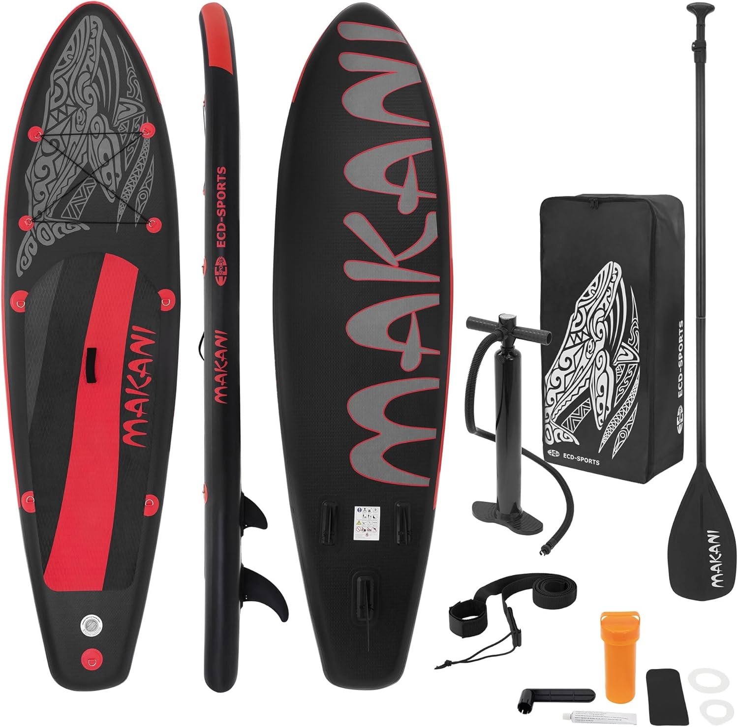 ECD Germany Stand Up Surf Paddle Board Gonfiabile 305/308/320/380 cm | PVC | fino a 120/150 kg | Spessore 10/15 cm | Tavola da Surf Pagaia Borsa da Trasporto Pompa ad Aria | Vari Colori Moi