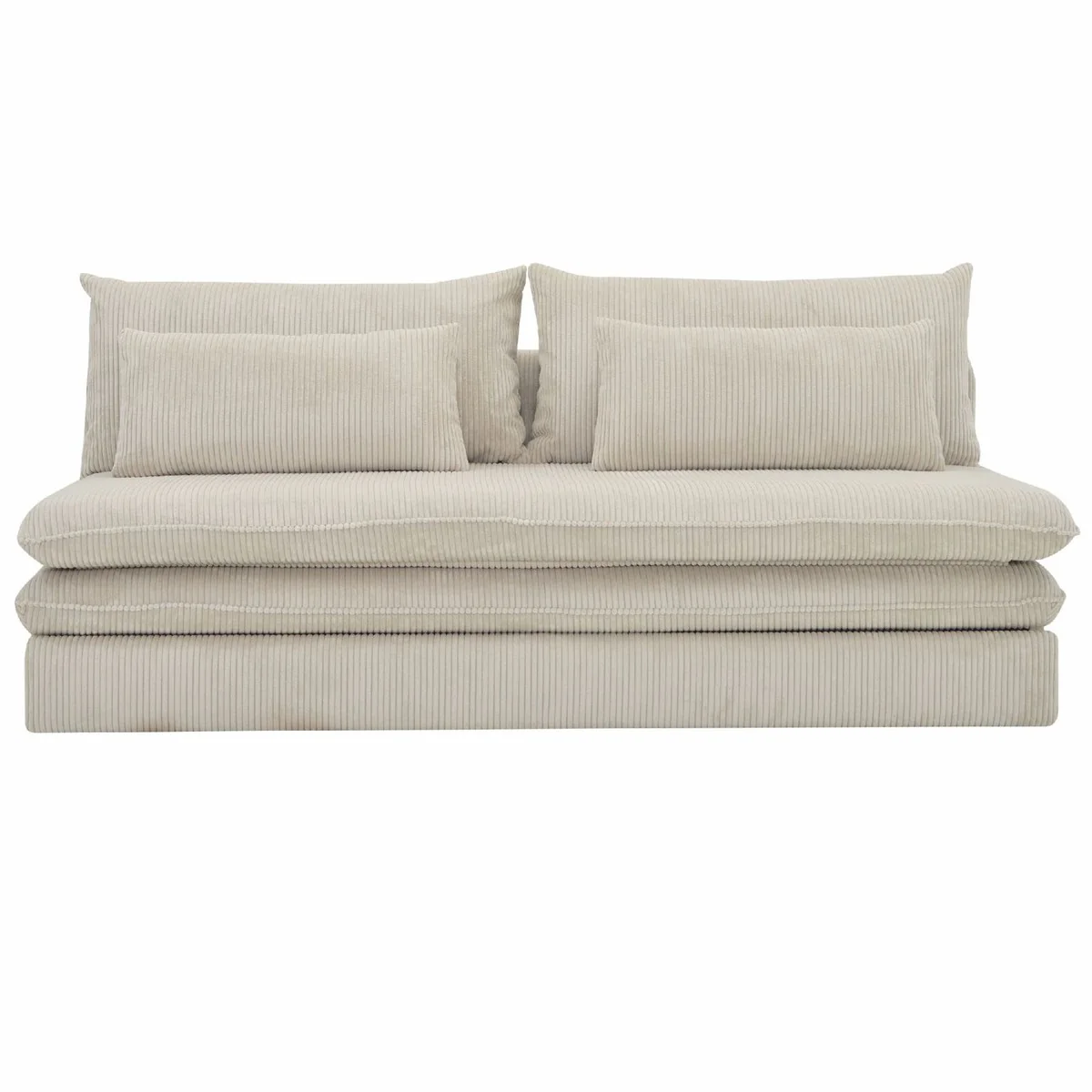 Sofa bed light beige 190 cm - fold-out living room sofa