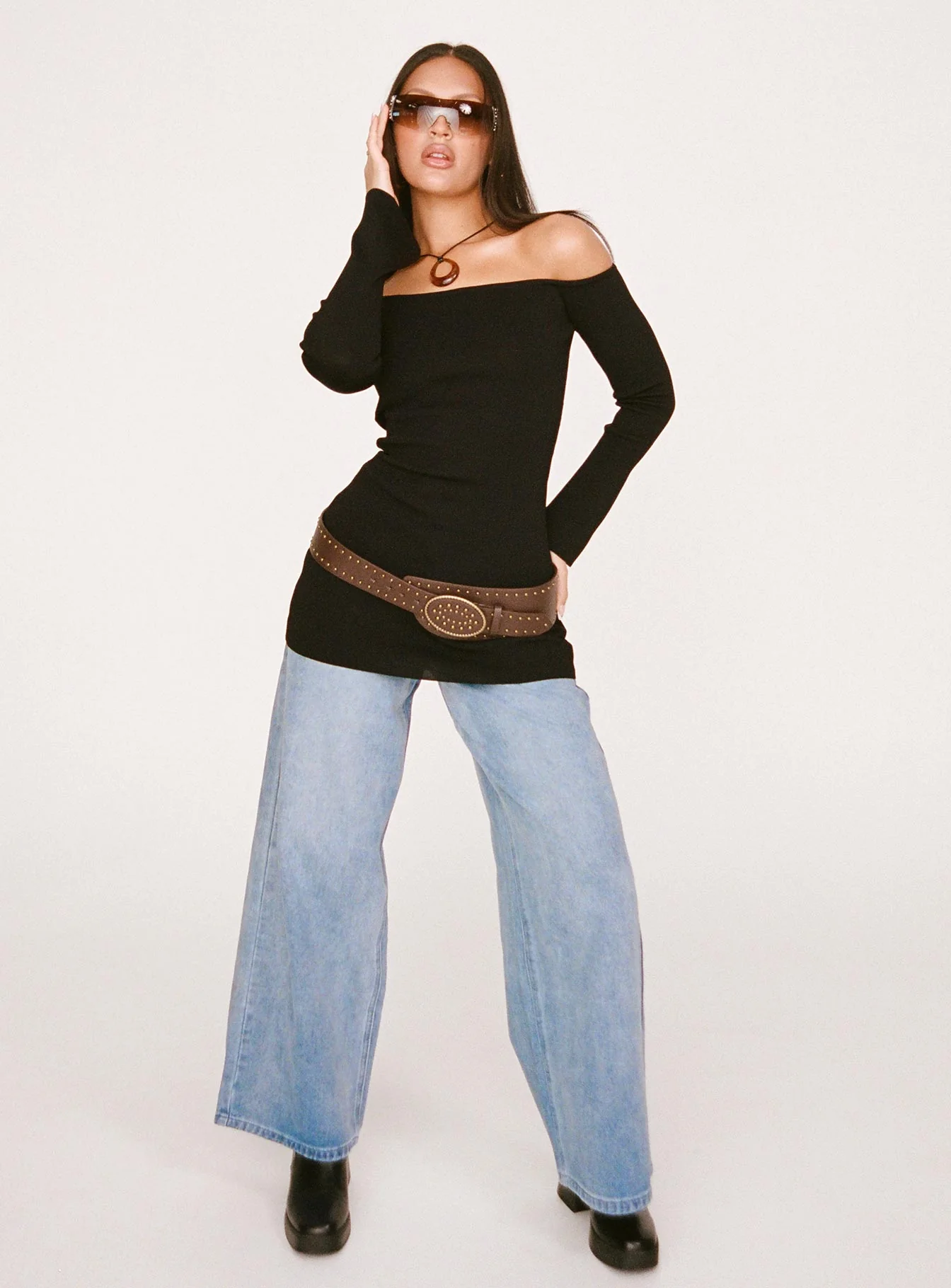 Parisa Long Sleeve Mini Dress Black Tall