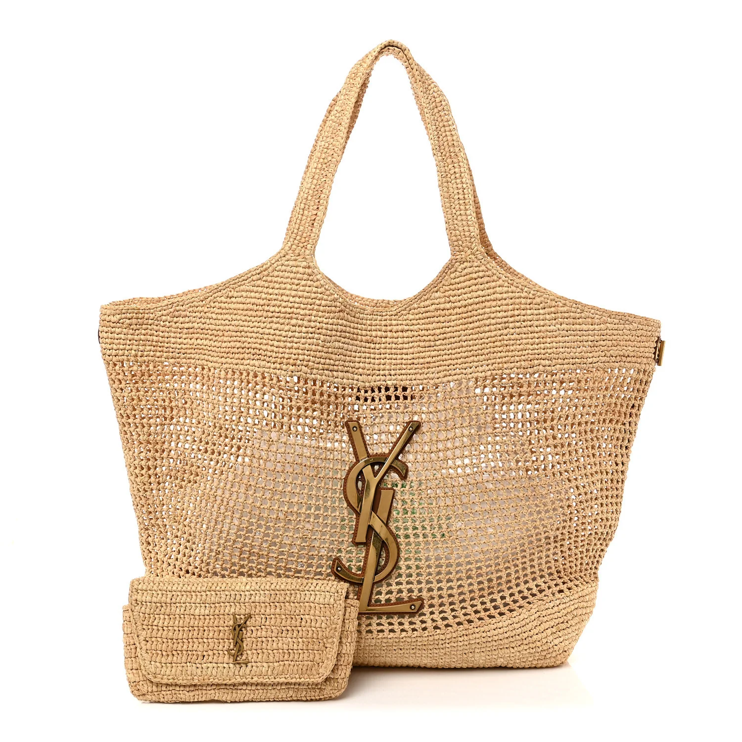 Raffia Icare Shopping Tote Natural - Top Club
