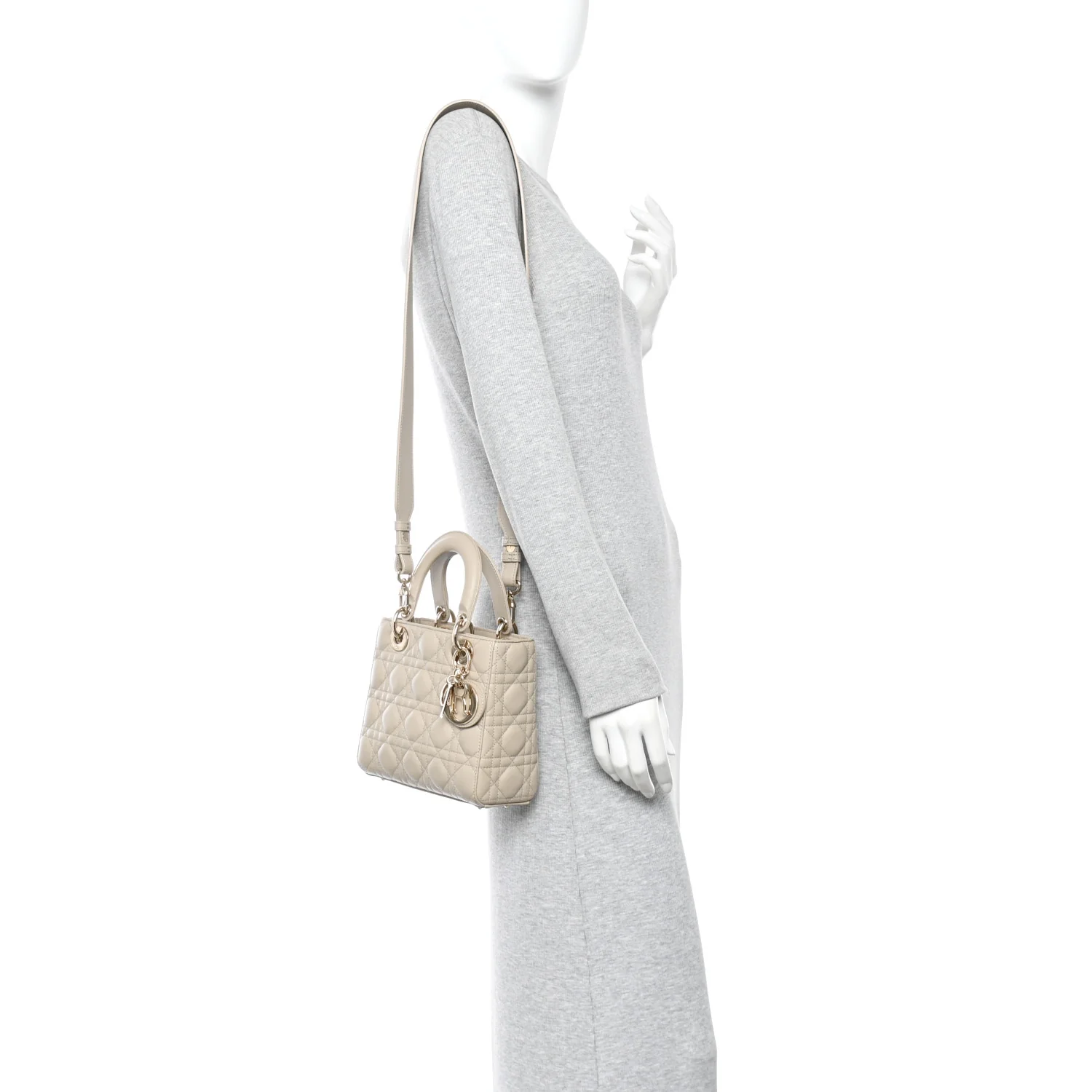 Lambskin Cannage Small My ABCDior Lady Dior Hazelnut