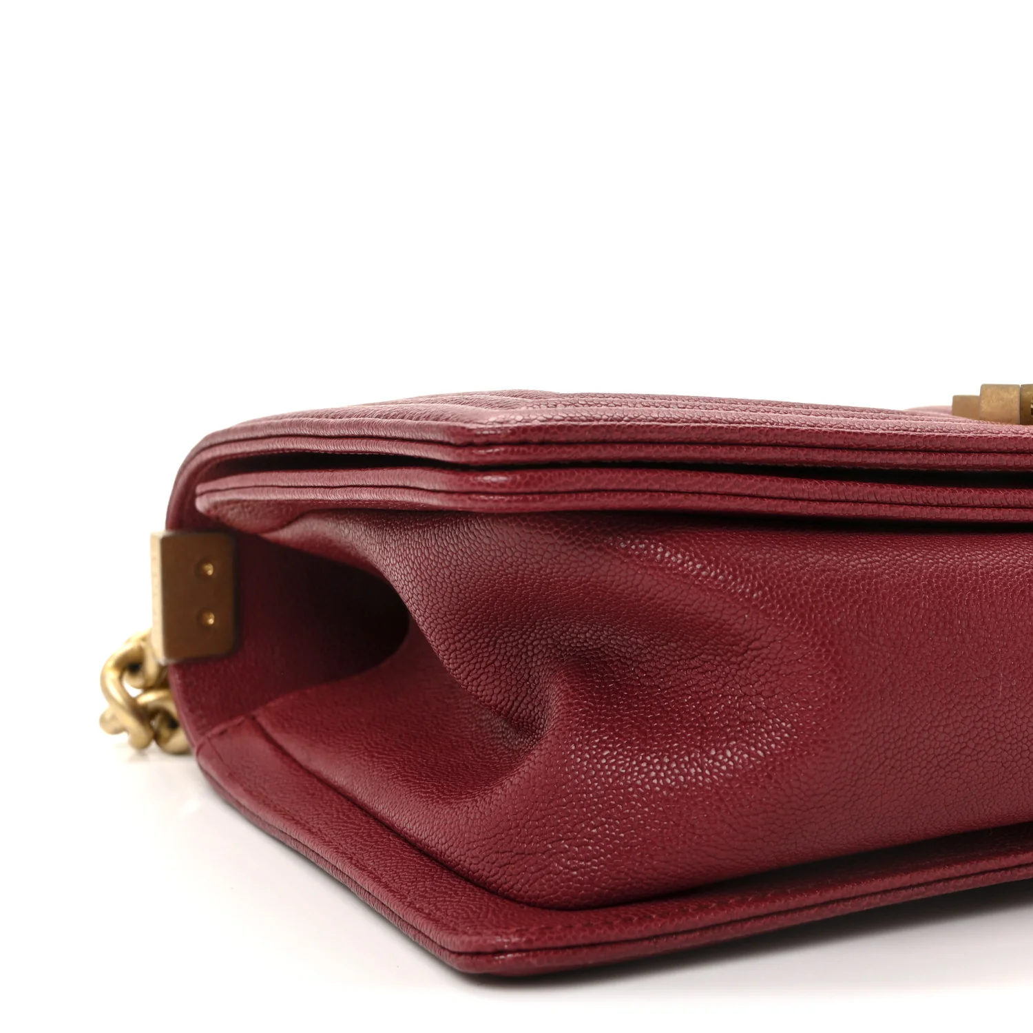 Caviar Quilted Medium Boy Flap Burgundy - Top Club
