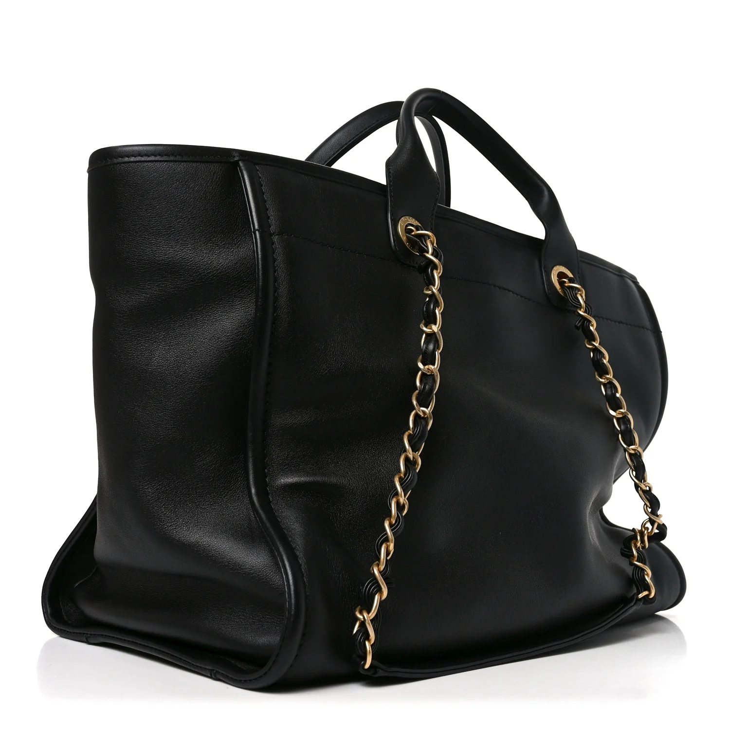 Calfskin Medium Deauville Tote Black Multicolor - Top Club