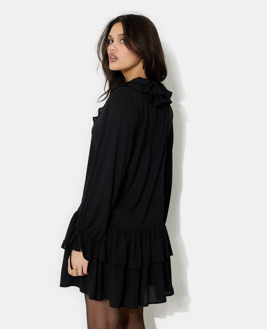 Pimkie Robe à volants manches longues encolure V