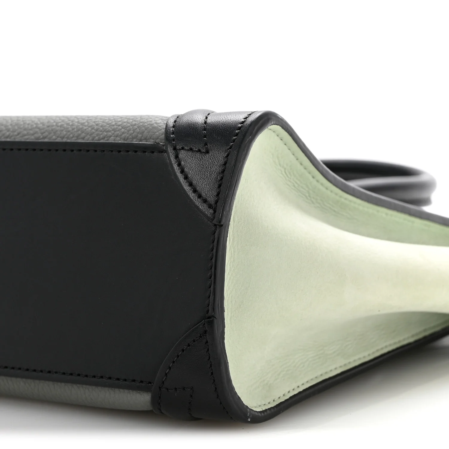 Baby Grained Calfskin Nano Tri-Color Luggage Zinc Almond - Top Club