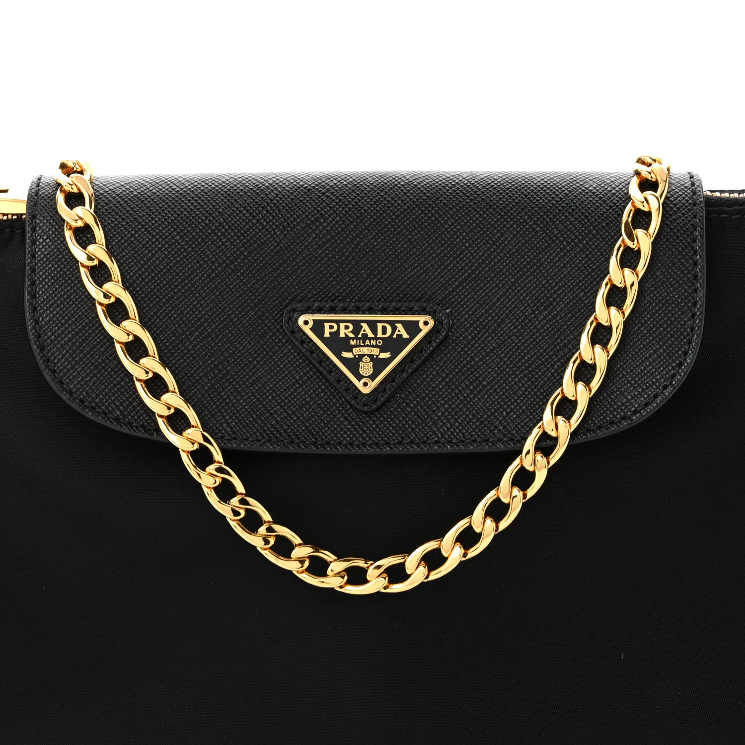 Tessuto Nylon Saffiano Crossbody Bag Black - Top Club