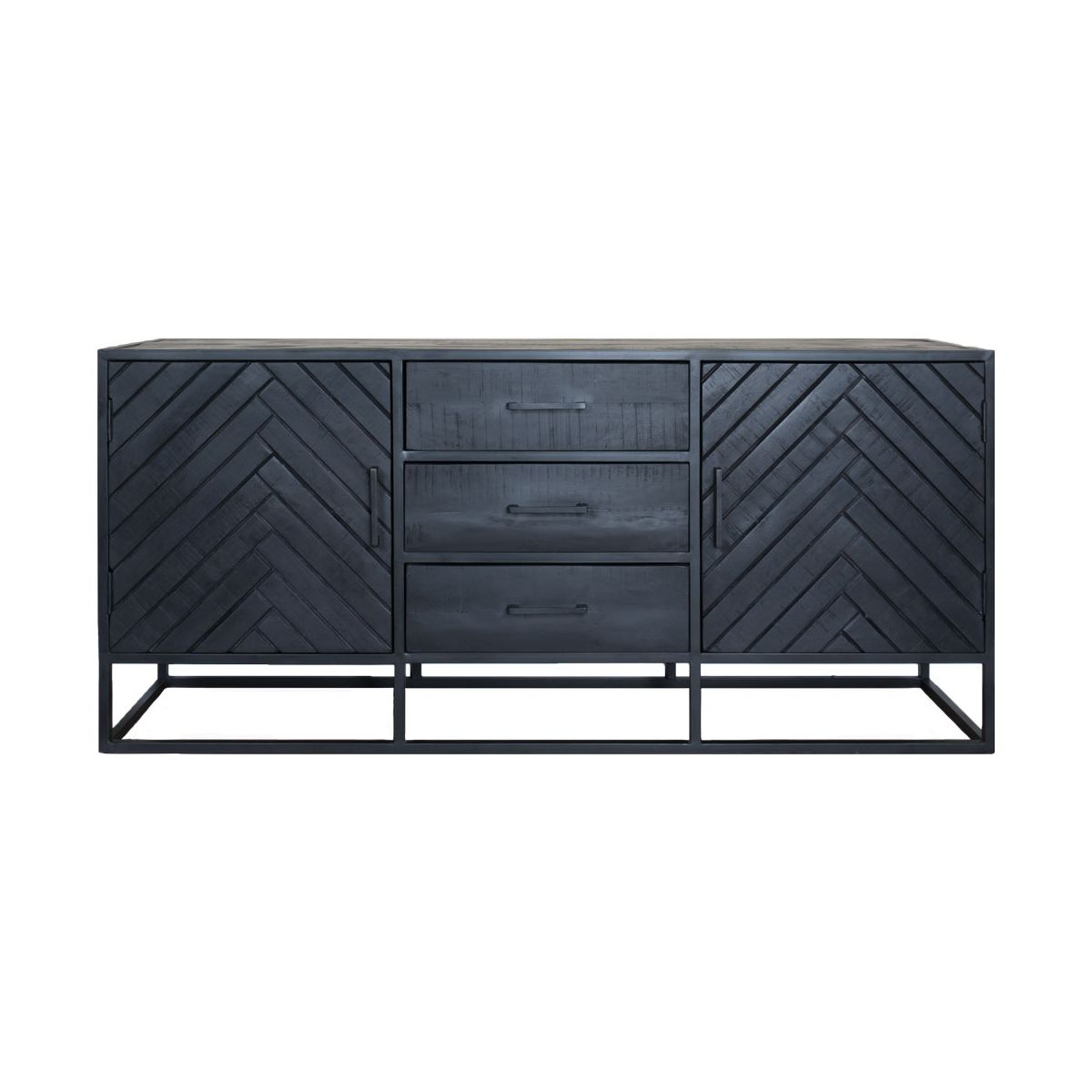 Dressoir Rune visgraat Zwart