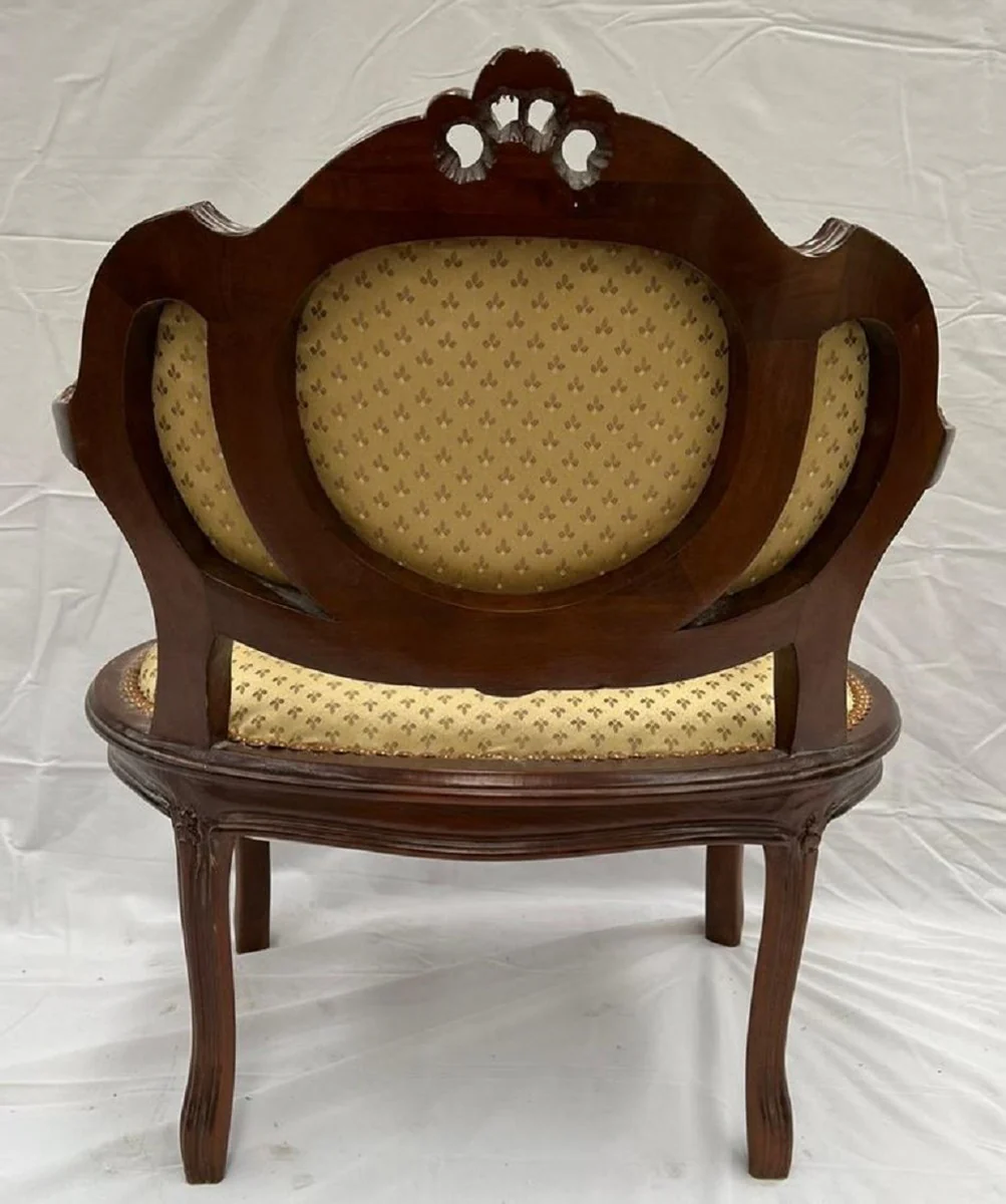 Baroque Salon Chair Gold / Dark Brown - Handmade Antique Style Chair - Furniture in Baroque Style - Baroque Furniture - Baroque Furnishings