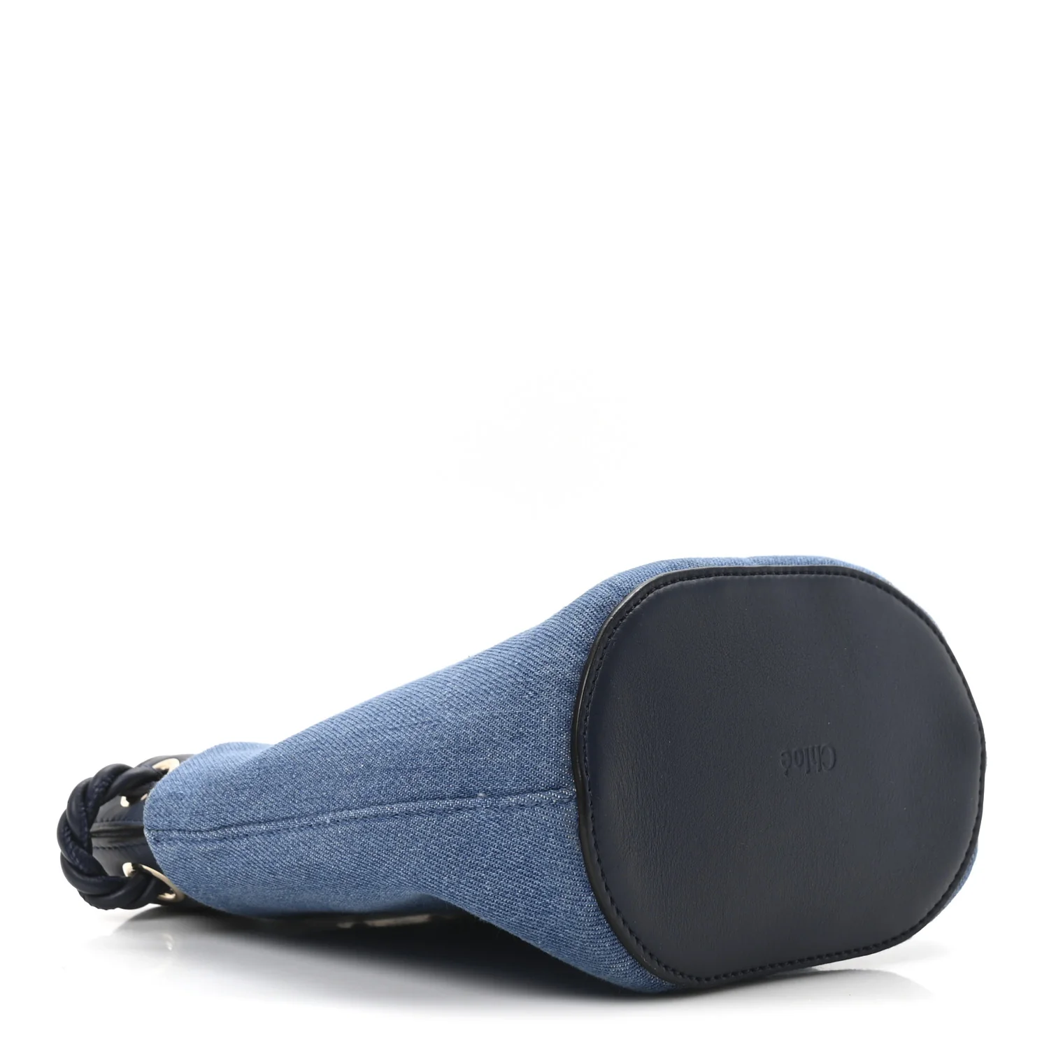 Linen Calfskin Small Key Bucket Bag Blue - Top Club