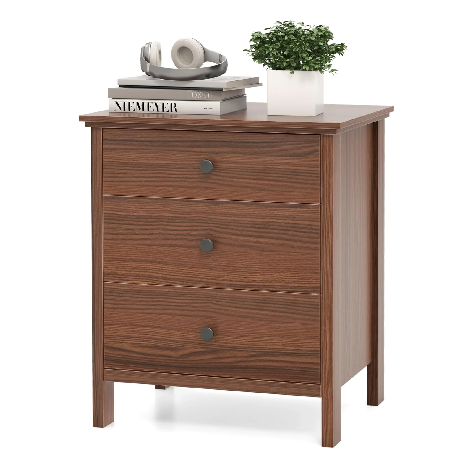BEFOUNDLOVELY 3 Drawers Nightstand Set of 1/2