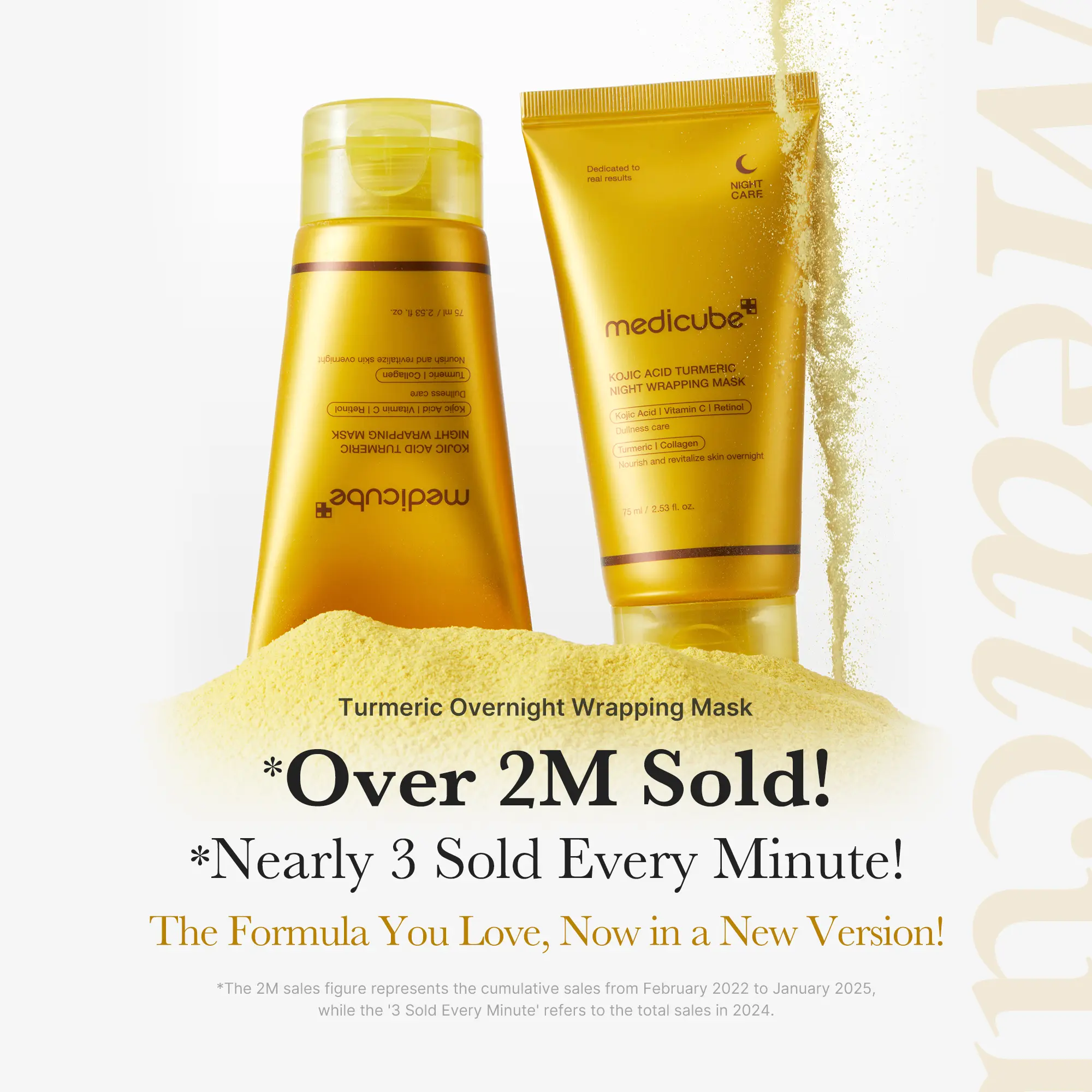 [medicube] Kojic Acid Turmeric Night Wrapping Mask| Overnight Wrapping Mask, Morning Shed, Turmeric, Niacinamide, Vitamin C