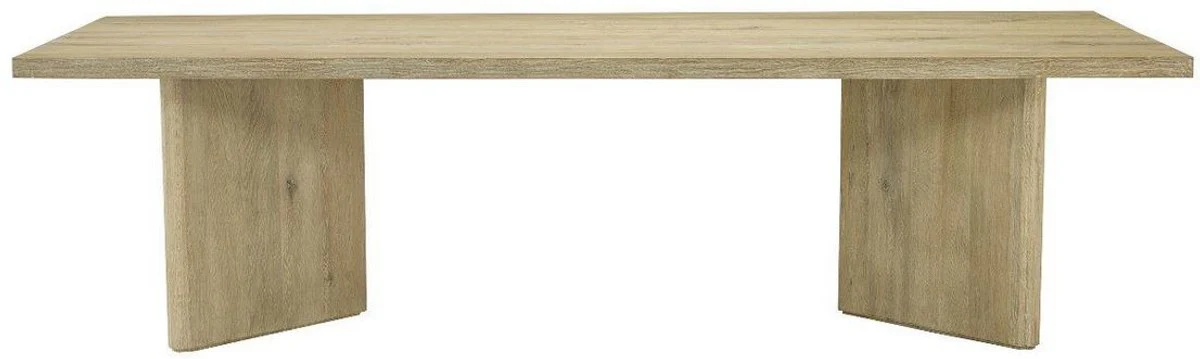Luxury solid wood dining table natural colors 280 x 110.5 x H. 76 cm - Rectangular oak wood kitchen table - Luxury solid wood dining room furniture