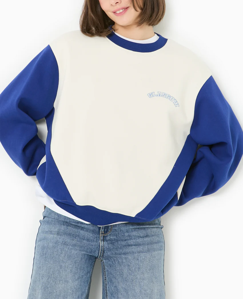 Pimkie Sweat bicolore avec broderie poitrine et dos