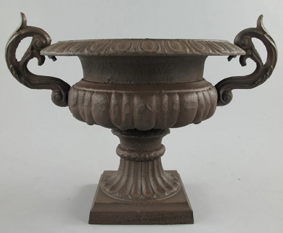 Baroque garden decorative flower pot rust 37 x 26 x H. 27 cm - Magnificent plant pot in baroque style - Baroque garden decoration - Baroque patio decoration - Baroque decorative accessories