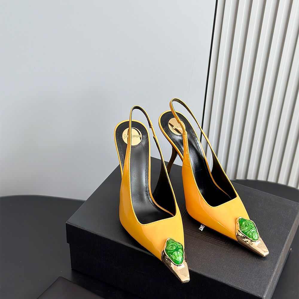 YSL Loulou Slingback Pumps in Patent Leather - Top Club