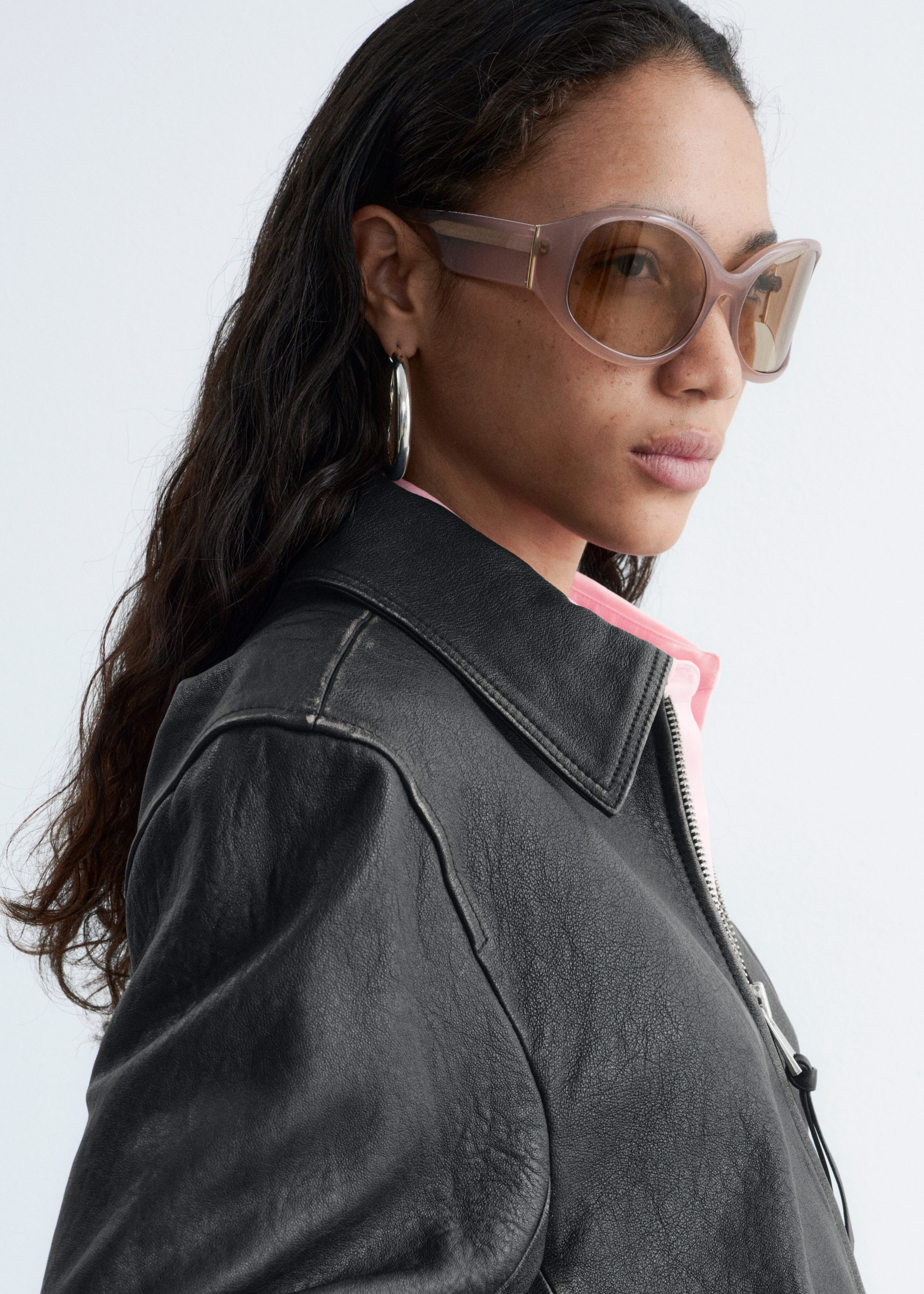 & Other Stories LEATHER BIKER JACKET