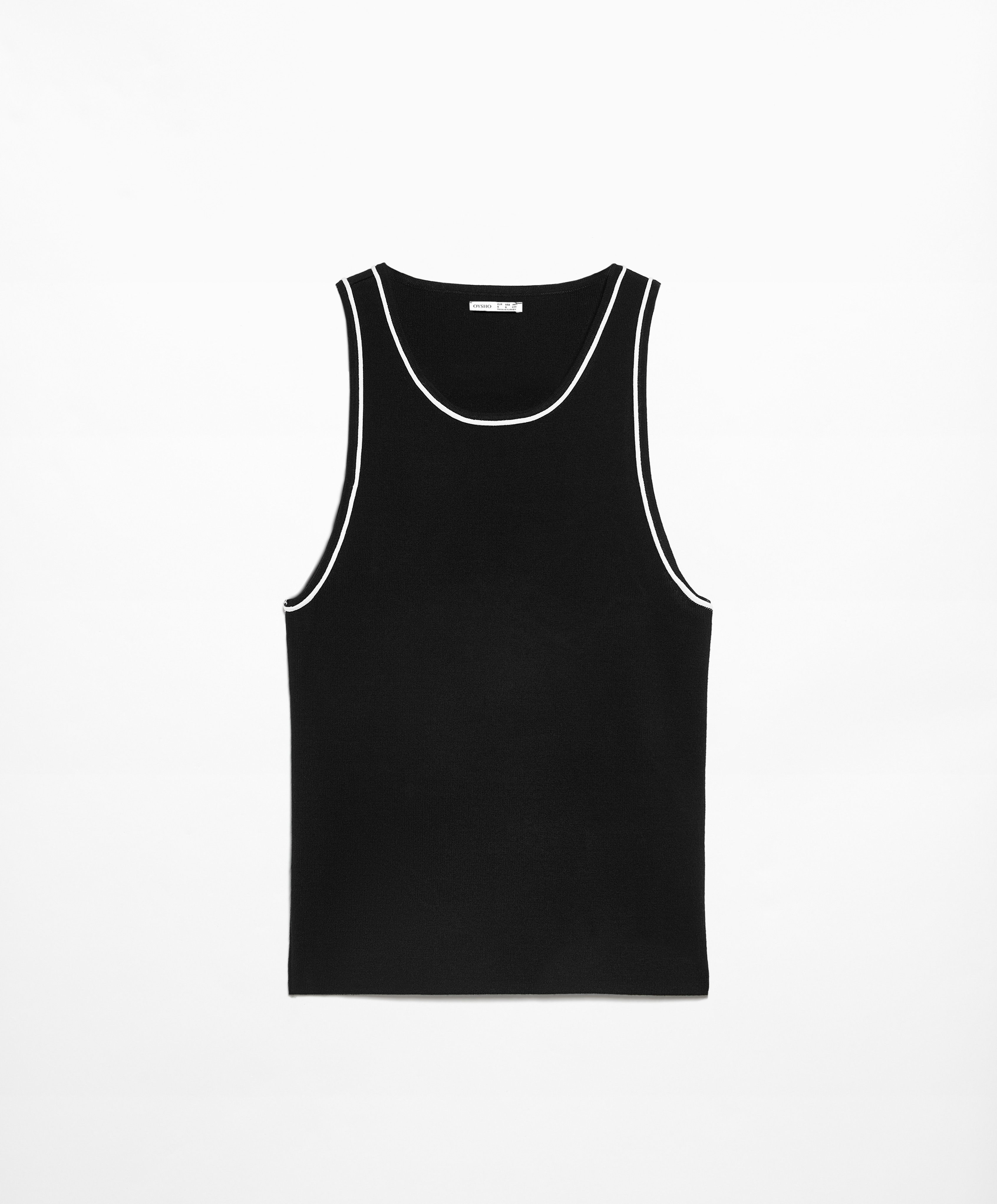OYSHO Knit sleeveless top with contrast trim