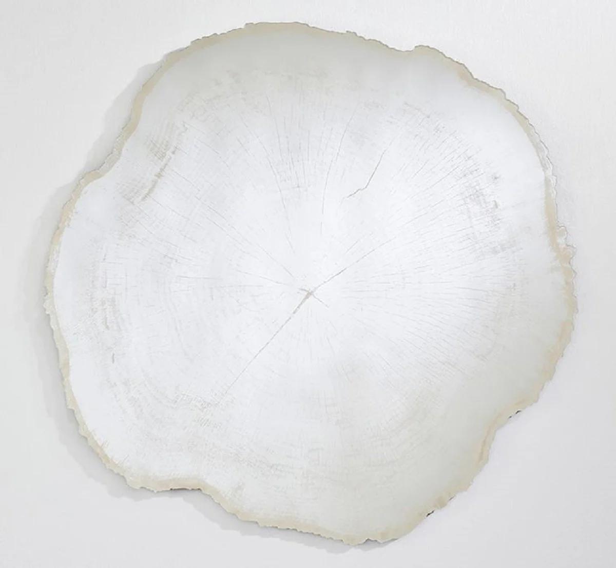 Luxury wall mirror in tree slice design white / beige 80 x 2.5 x H. 78 cm - living room mirror - bedroom mirror - cloakroom mirror - luxury furniture - luxury interior