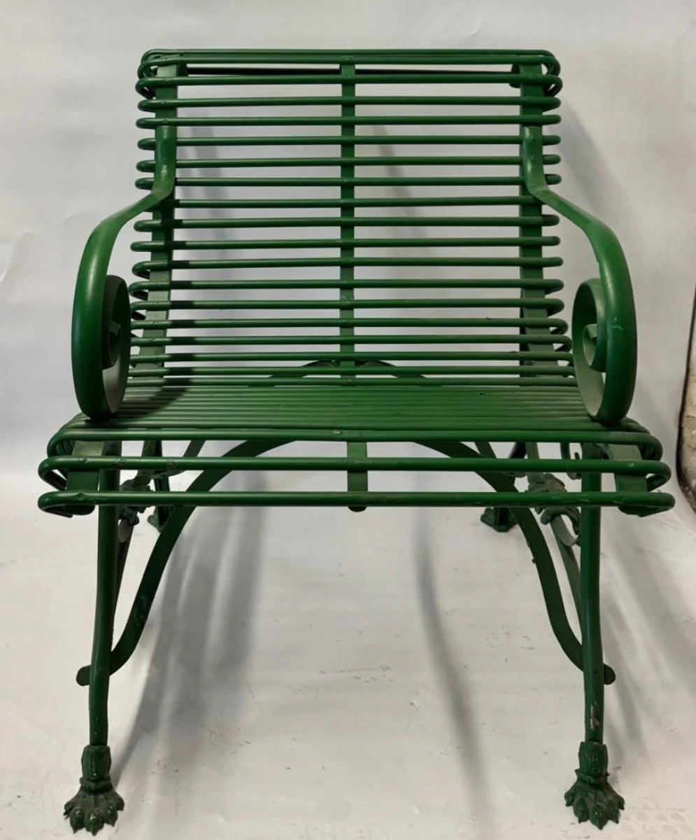 Art Nouveau garden chair with armrests green 64 x 62 x H. 71 cm - garden furniture