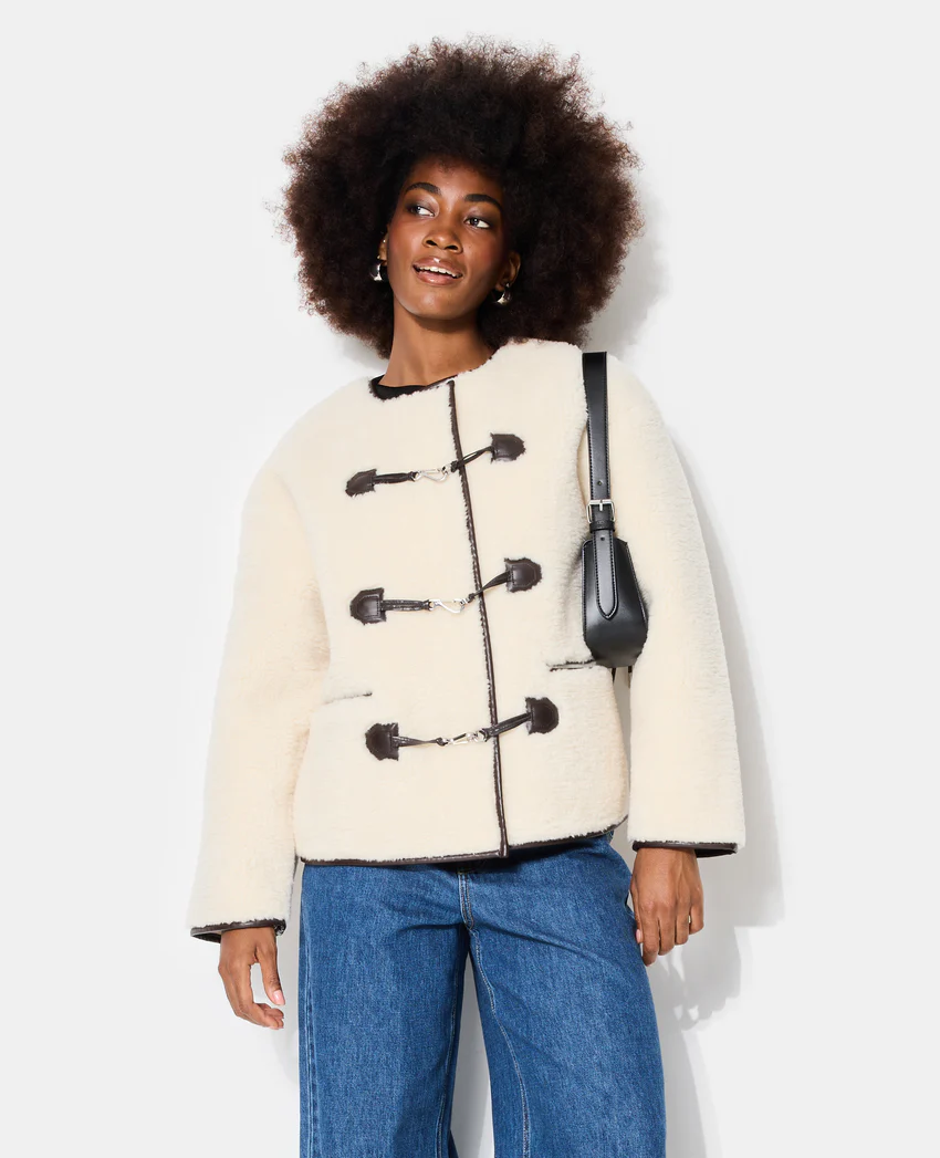 Pimkie Blouson droit en sherpa avec attaches mousqueton