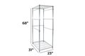 slide 10 of 10, zoom in, empty saferacks bin storage rack with dimensions listed.