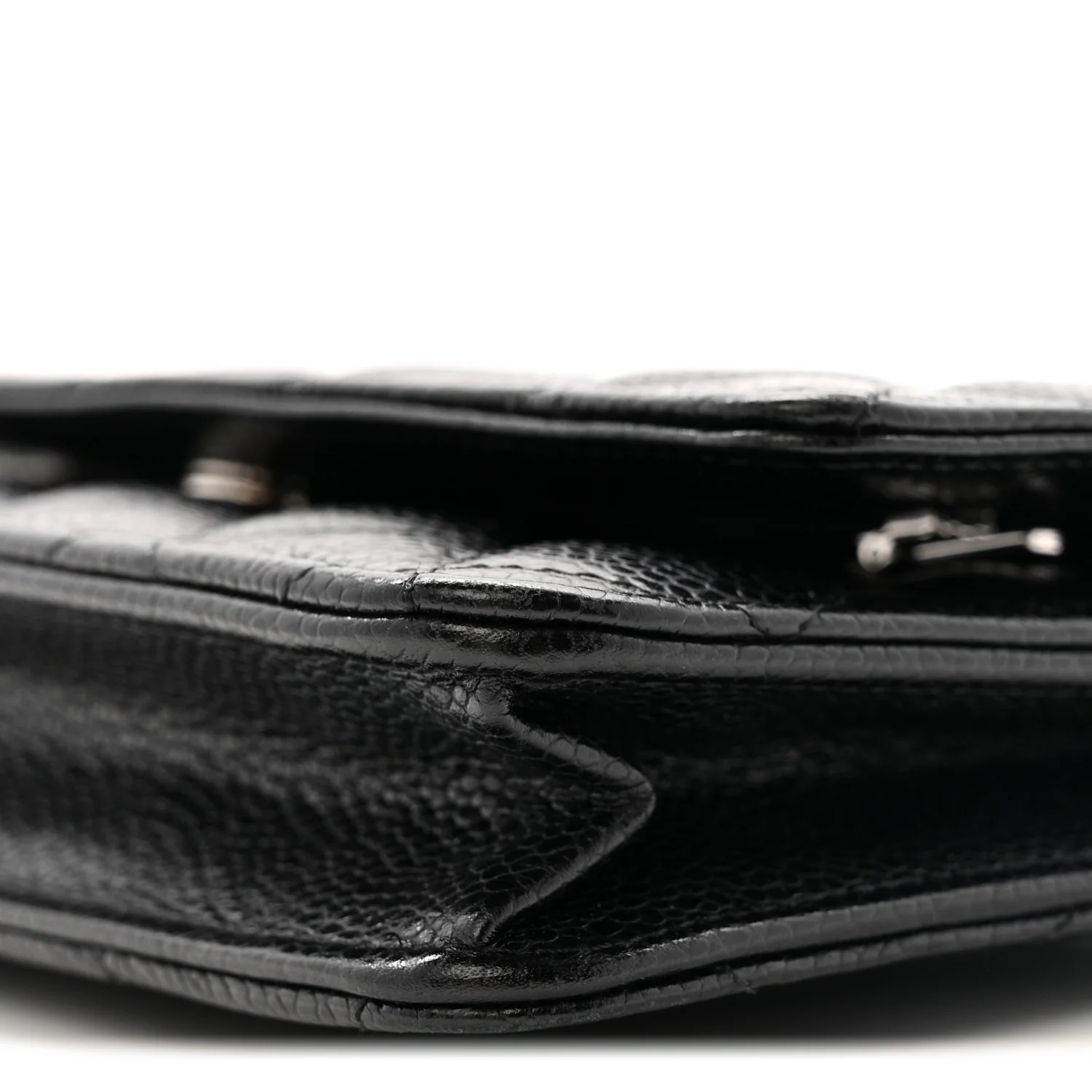 Caviar Quilted Wallet on Chain WOC Black - Top Club