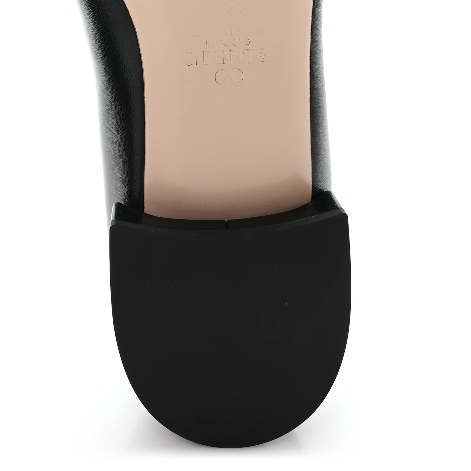 Kidskin Jewel Button Mary Jane Flats  38.5 Black Pink - Top Club