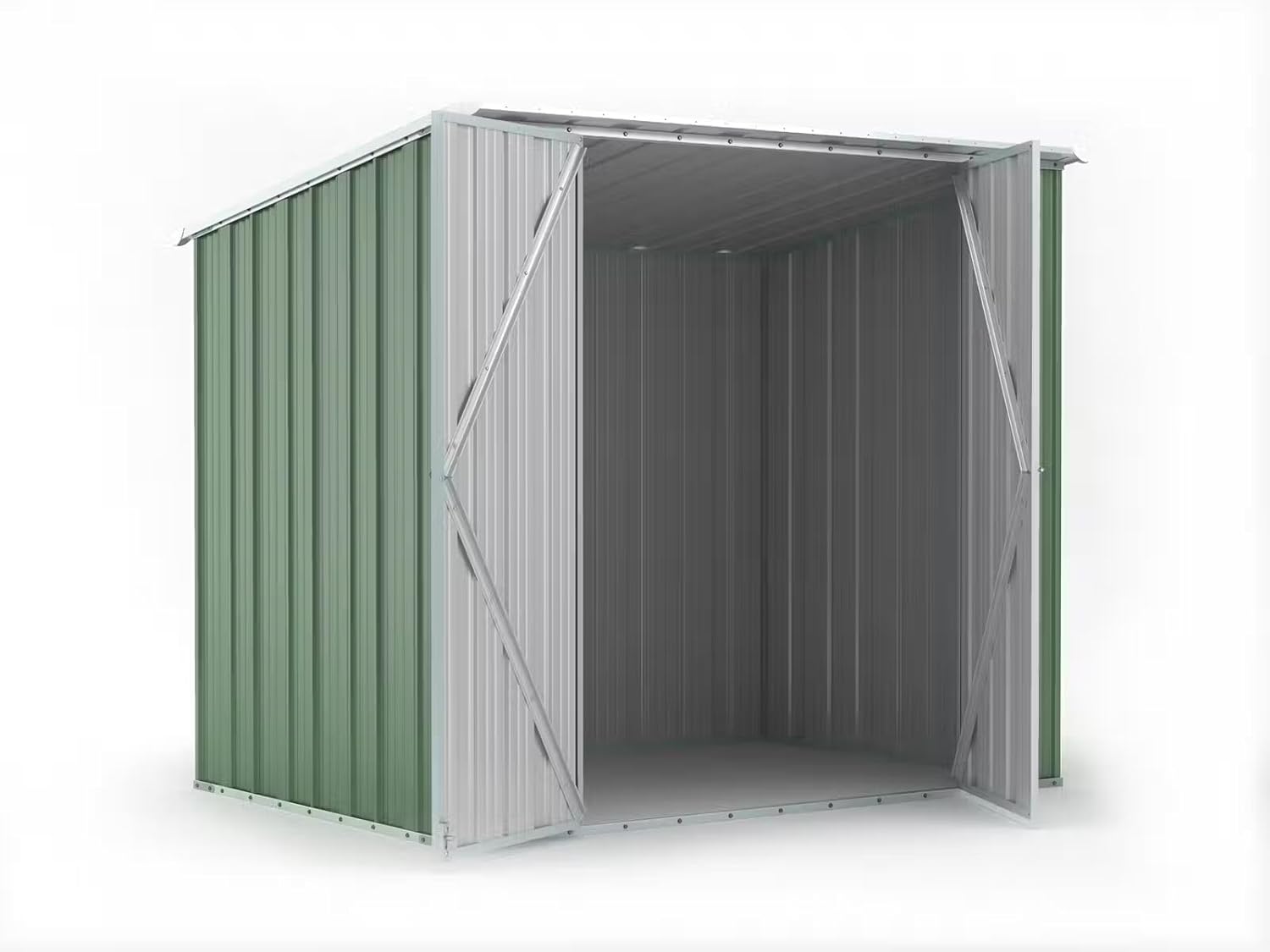 Box in Acciaio Zincato Casetta da Giardino in Lamiera 2.31 x 1.75 m x h2.02 m - 81 KG – 4.04 metri quadri (Verde)