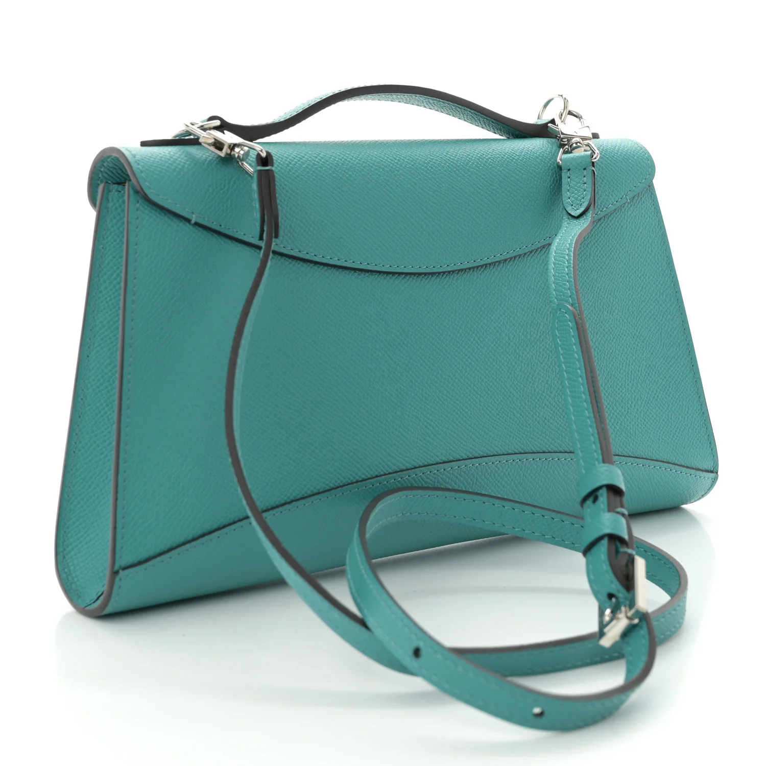Carat Calfskin Gabrielle Clutch Turquoise - Top Club