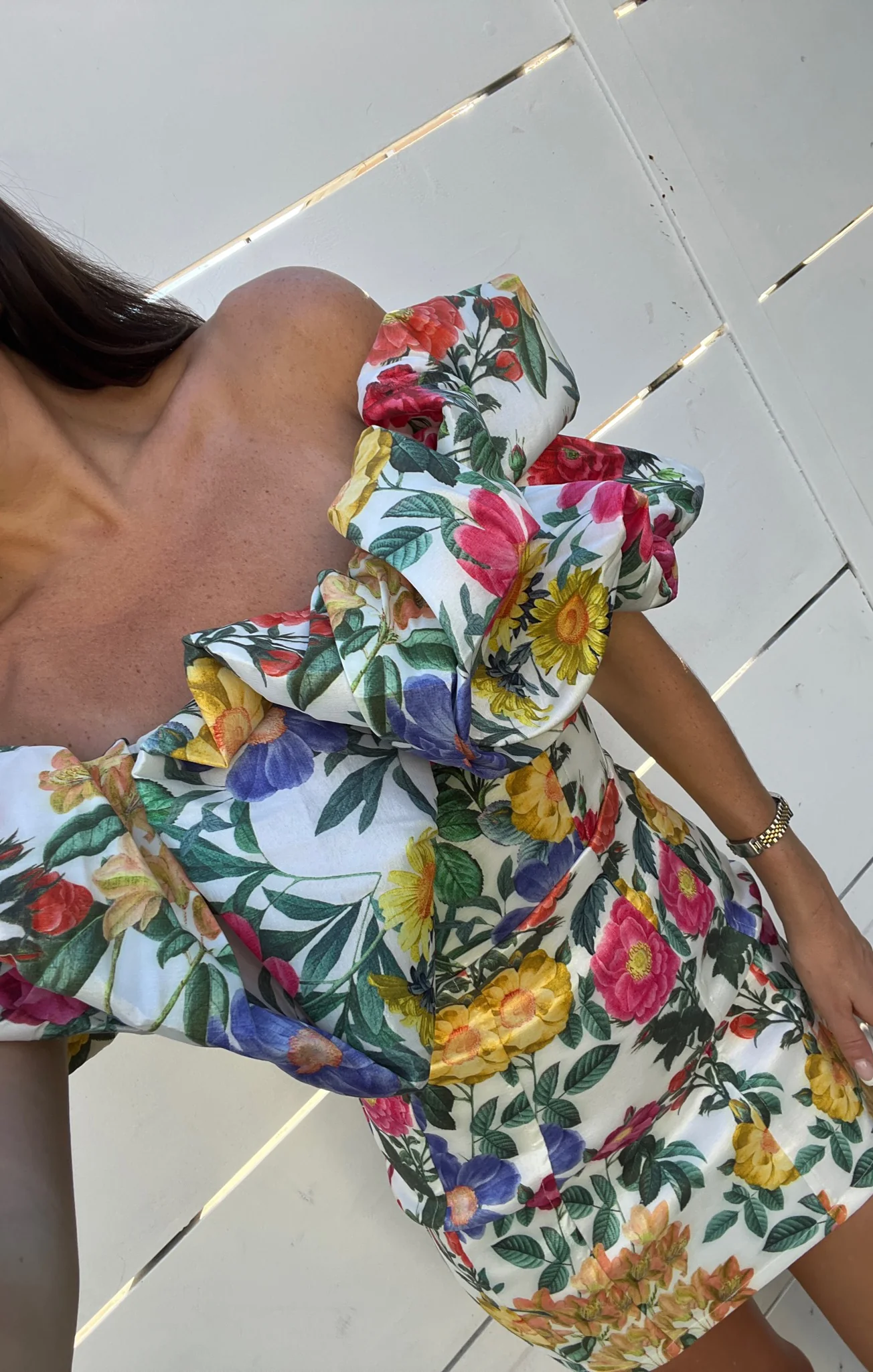 Major Drama Dress ~ Charm Peony White Taffeta