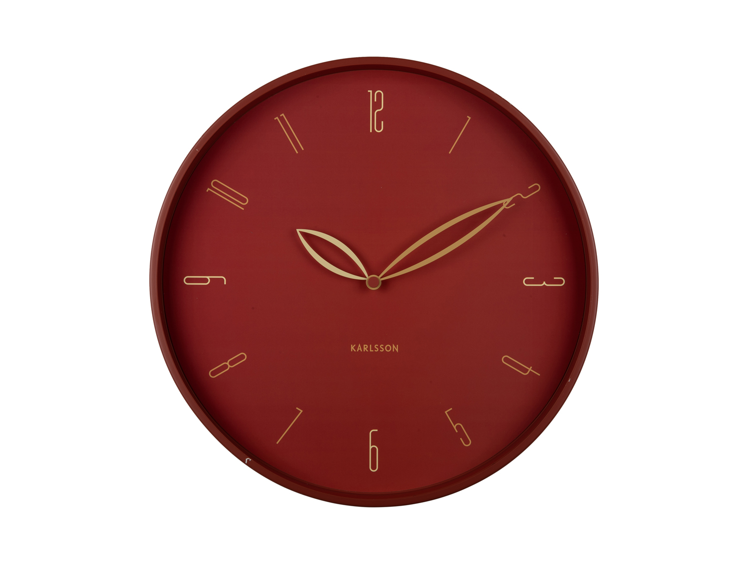 Wall clock Petals red ochre