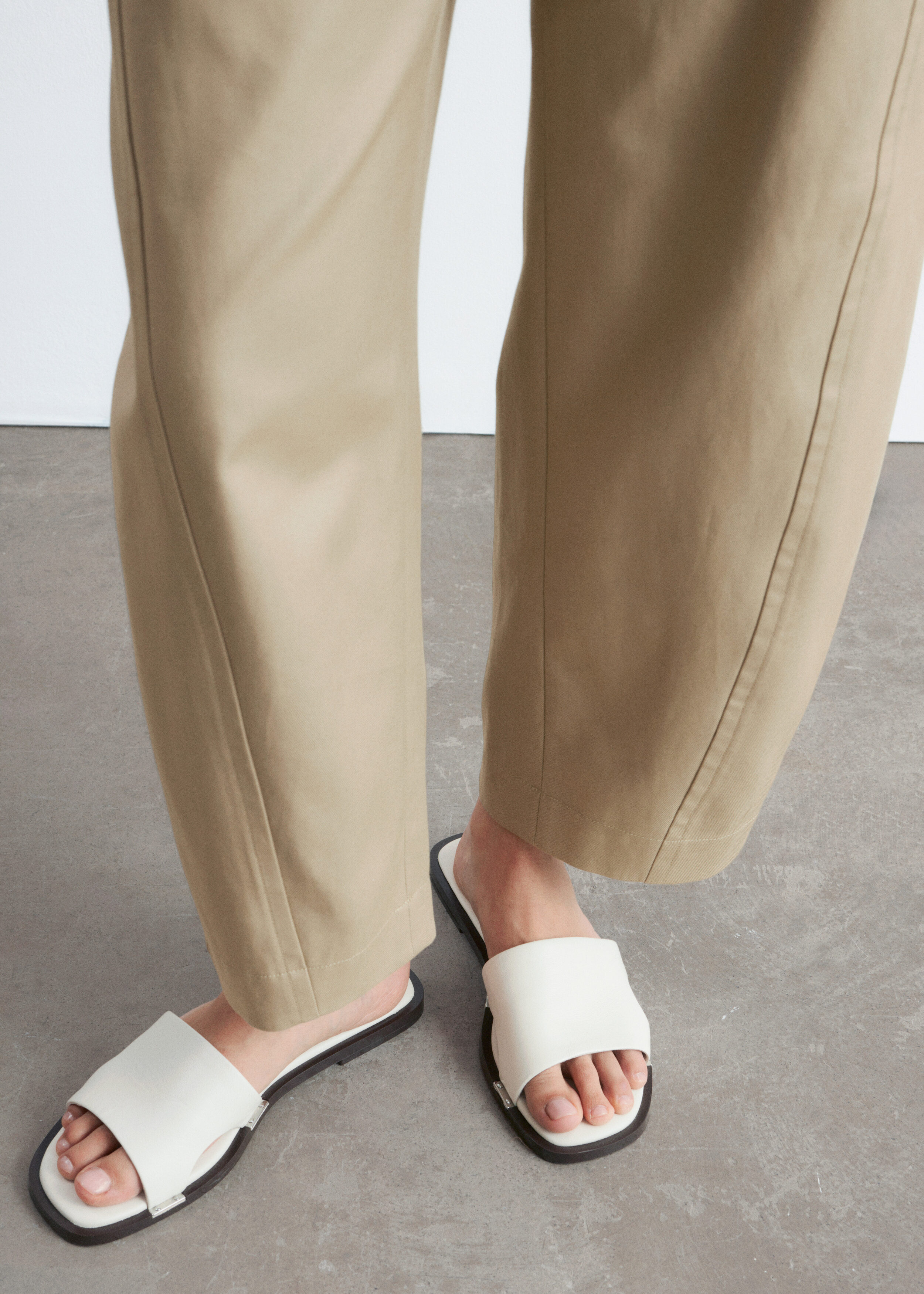 & Other Stories METAL-DETAIL LEATHER SLIDES