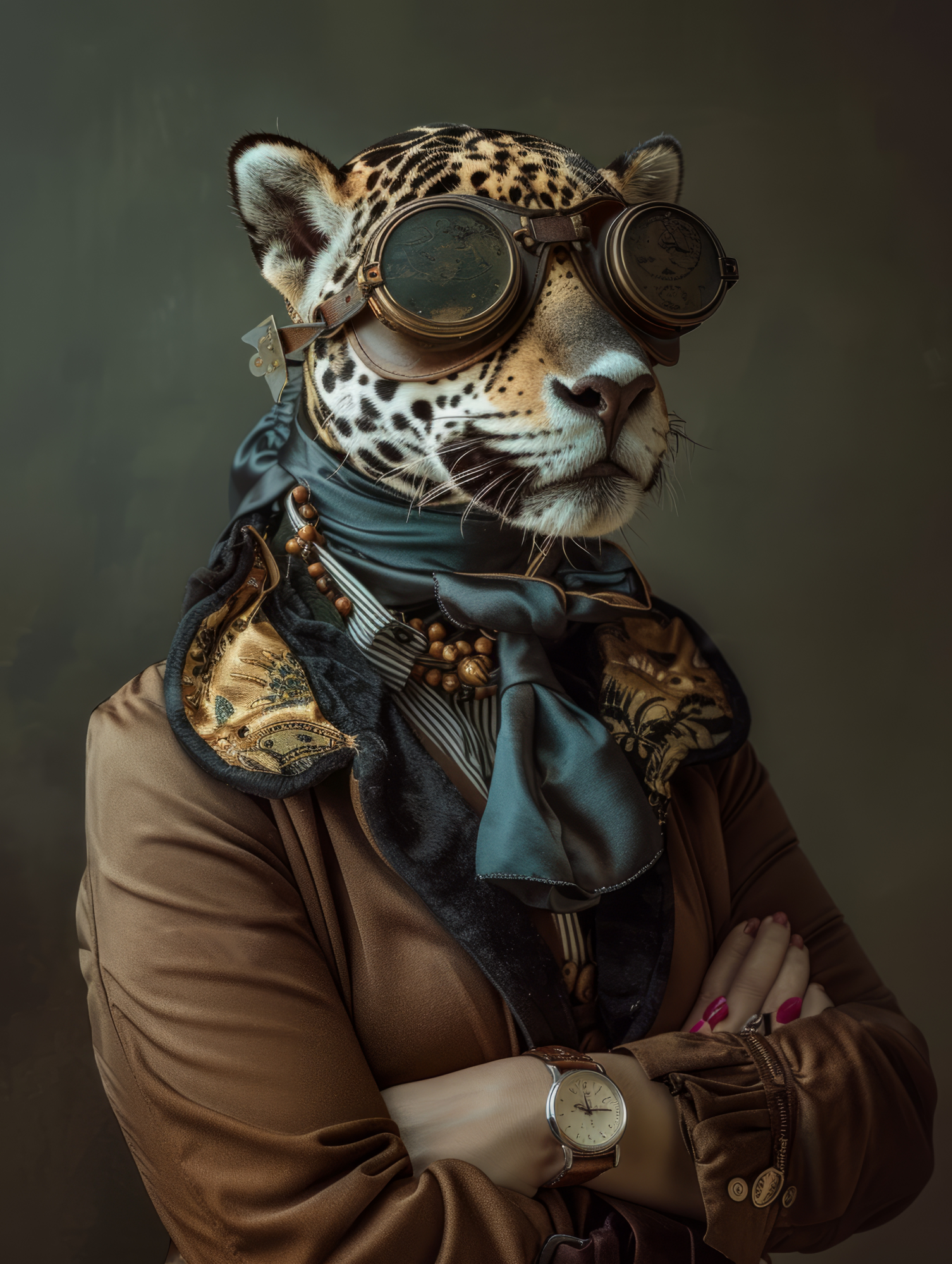 Canvas schilderij van een Jaguar 100x200 cm