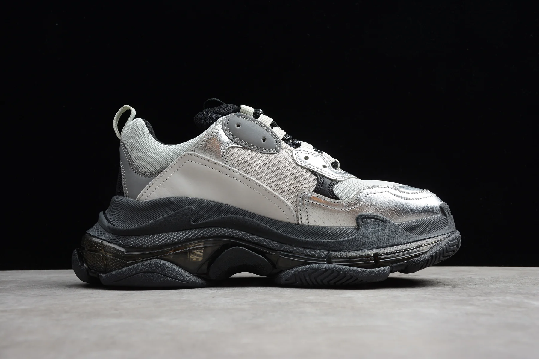 Balenciaga Triple S Clear Sole –Gray/Silver/Black - Sneaker Replica Workshop