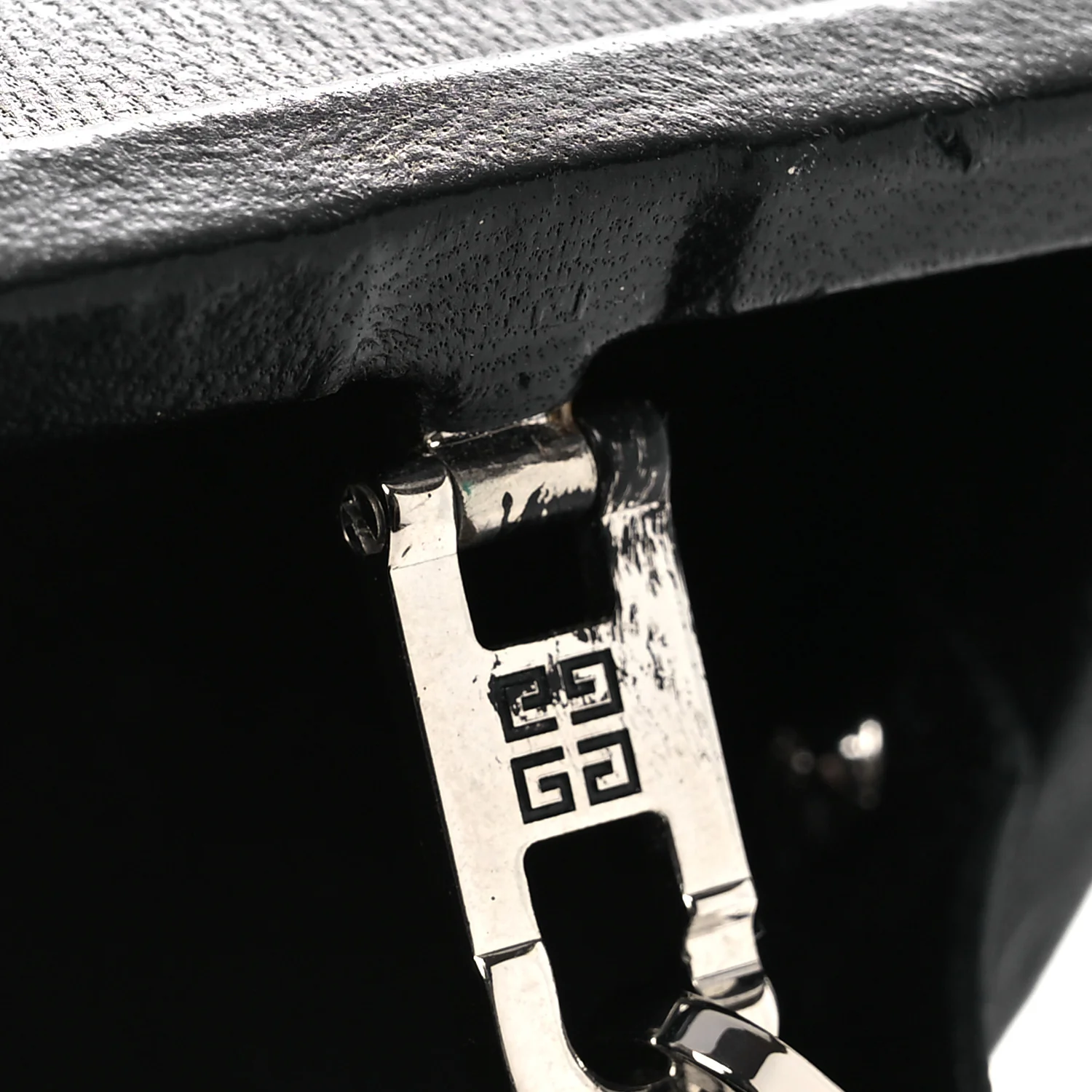 Calfskin G Chain Clutch Black - Top Club
