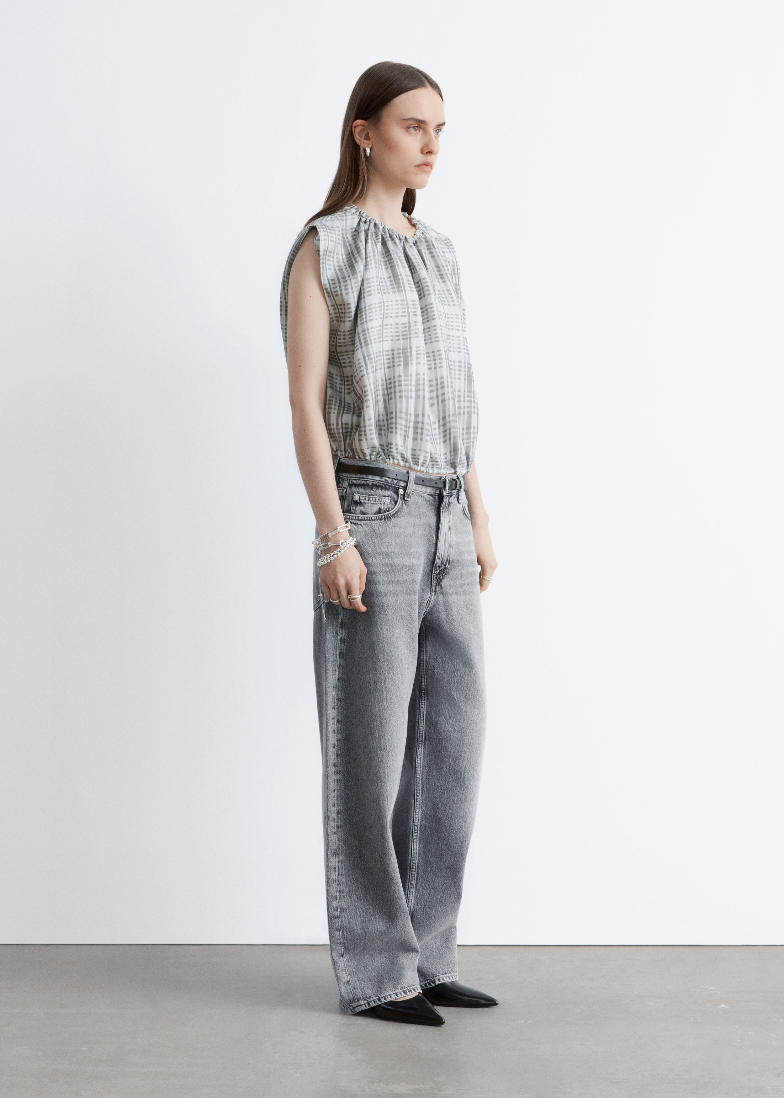 & Other Stories DRAWSTRING SILK TOP