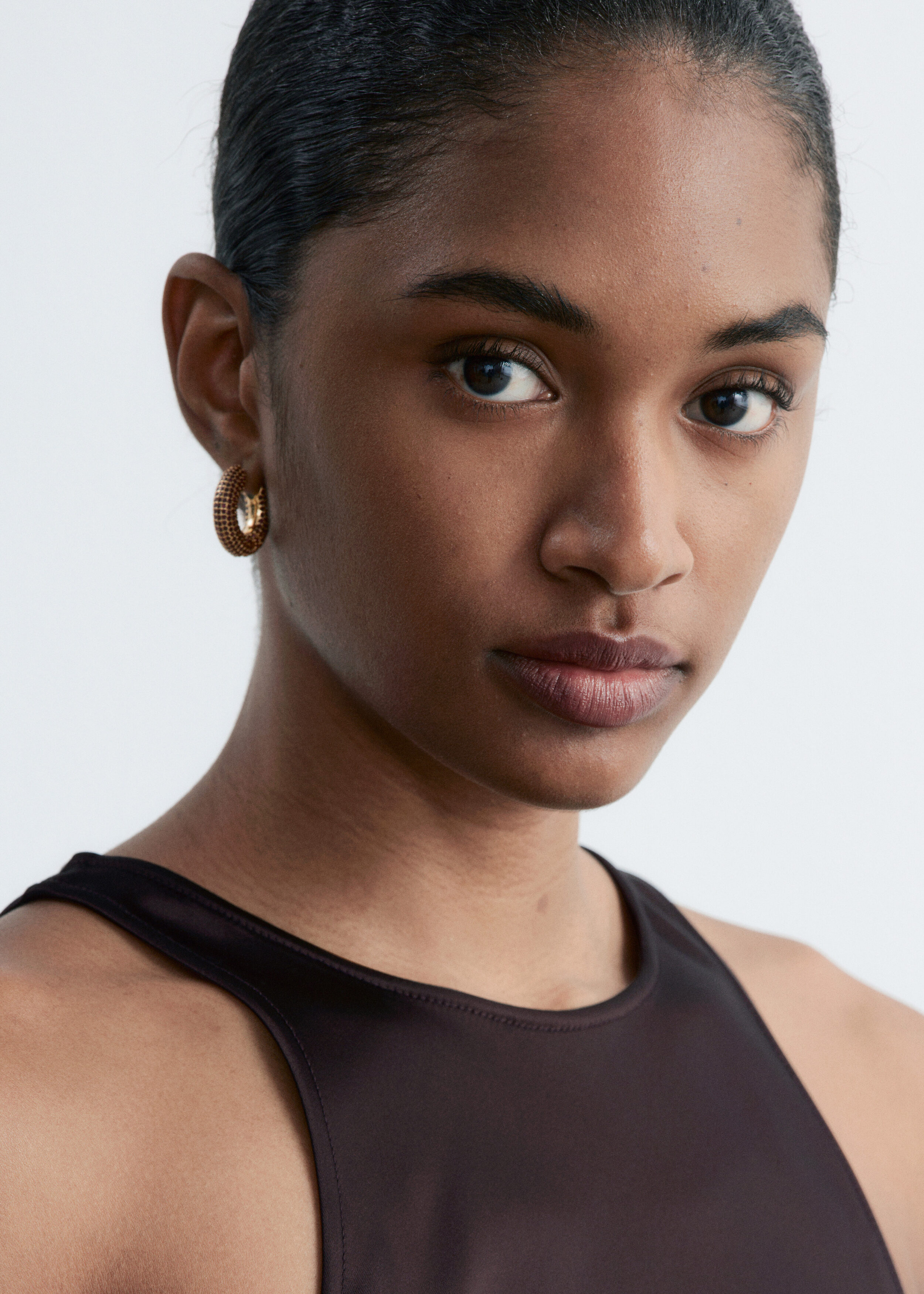 & Other Stories RHINESTONE HOOP EARRINGS
