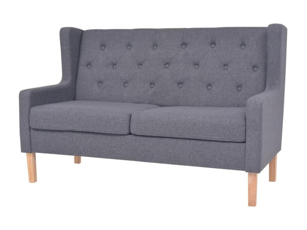 Conjunto de sofás 2 piezas tela gris