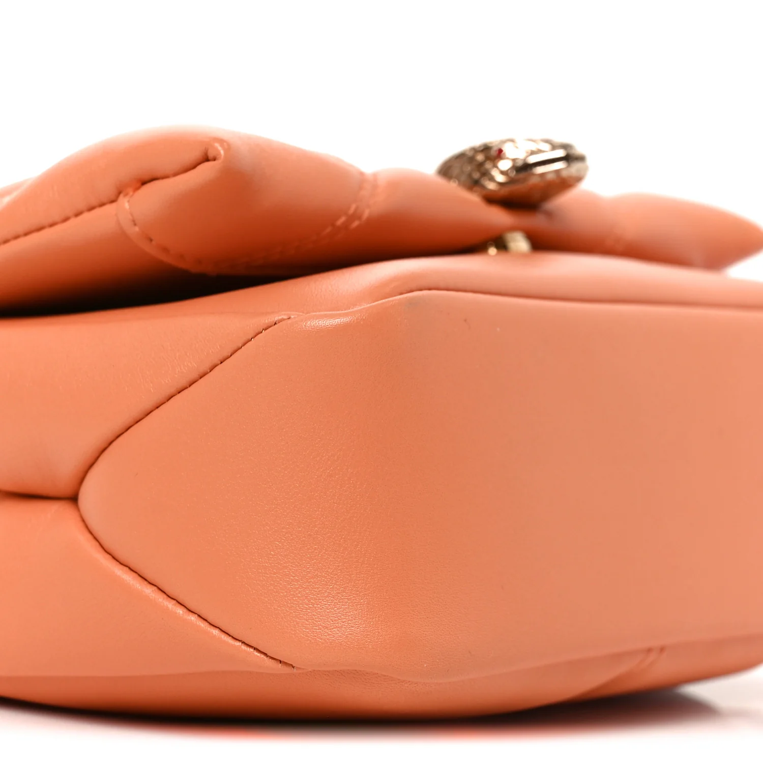 Calfskin Matelasse Mini Serpenti Cabochon Crossbody Bag Orange - Top Club
