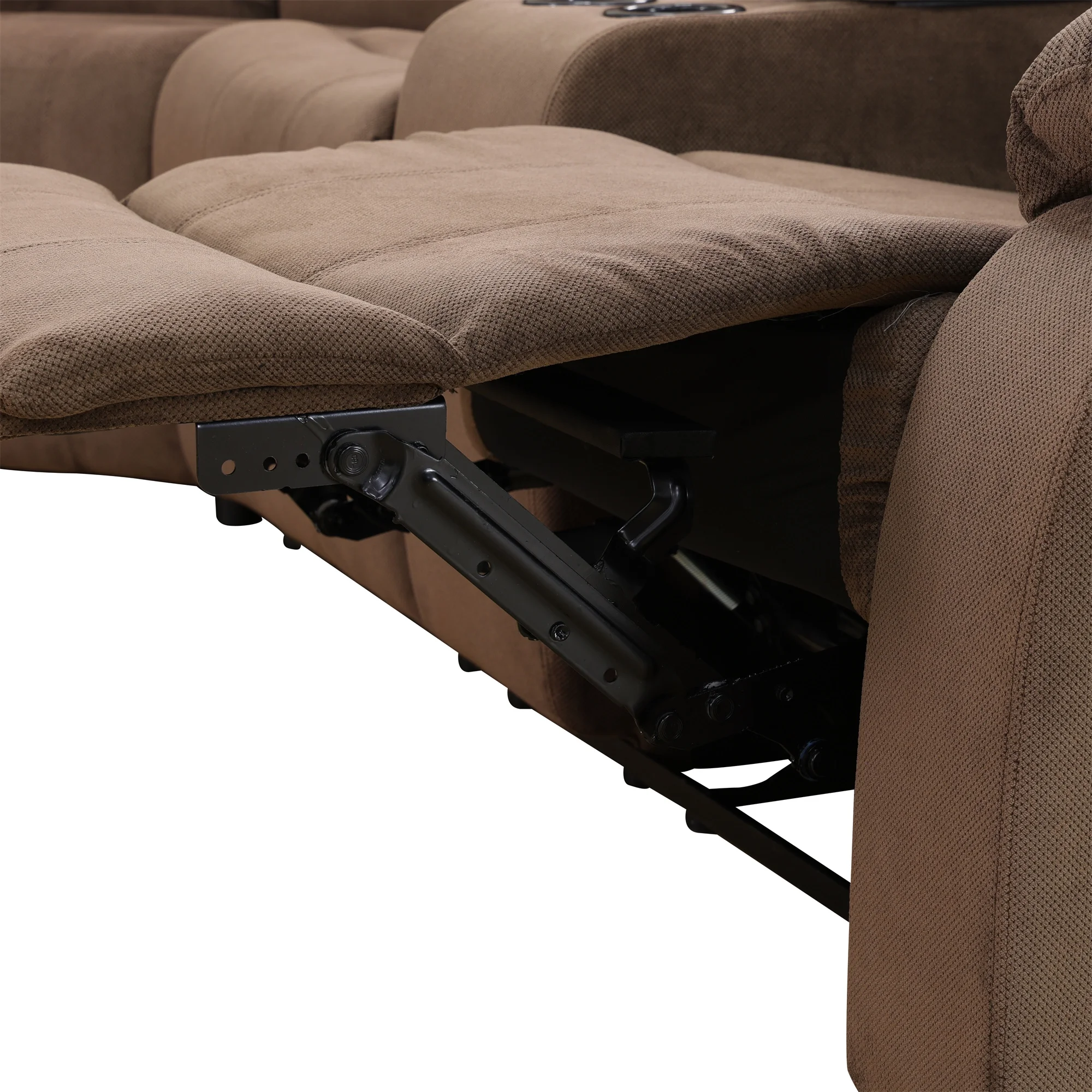 Aukfa 3 - Piece Recliner Sofa Set, 6 Seat Sectional Couch with Cup Holders&Storage Console, Gray