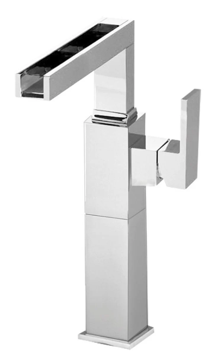 Luxury bathroom basin mixer silver H. 31 cm - single-lever basin mixer with waterfall spout