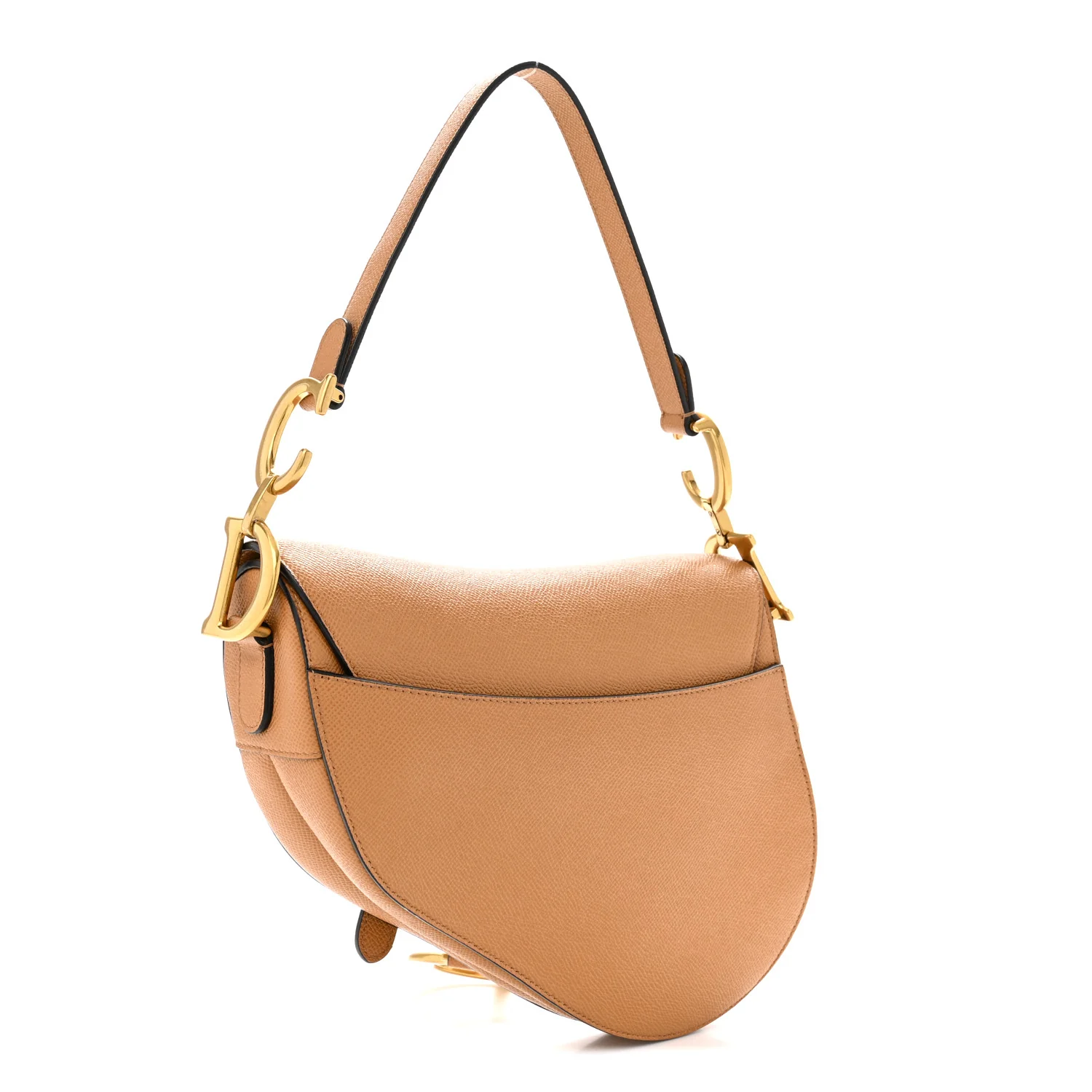 Grained Calfskin Saddle Bag Camello