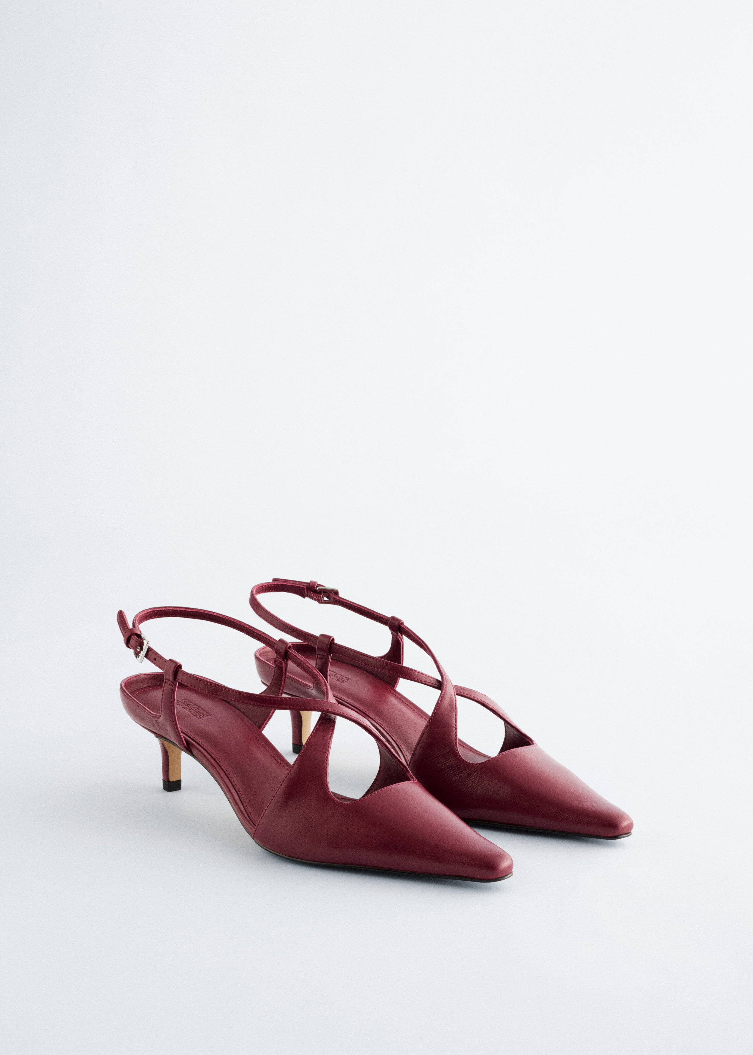 & Other Stories CRISS-CROSS LEATHER SLINGBACK PUMPS