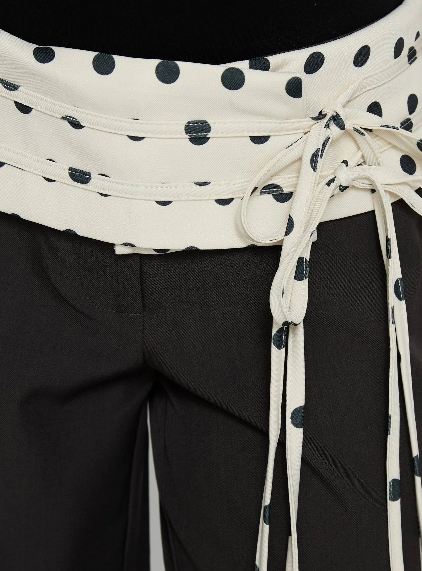 Seneca Wrap Pants Charcoal Polka Dot