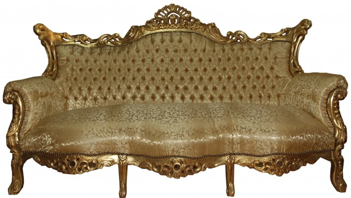 Baroque Sofa Set of 3 Master Gold Pattern / Gold Antique Furniture