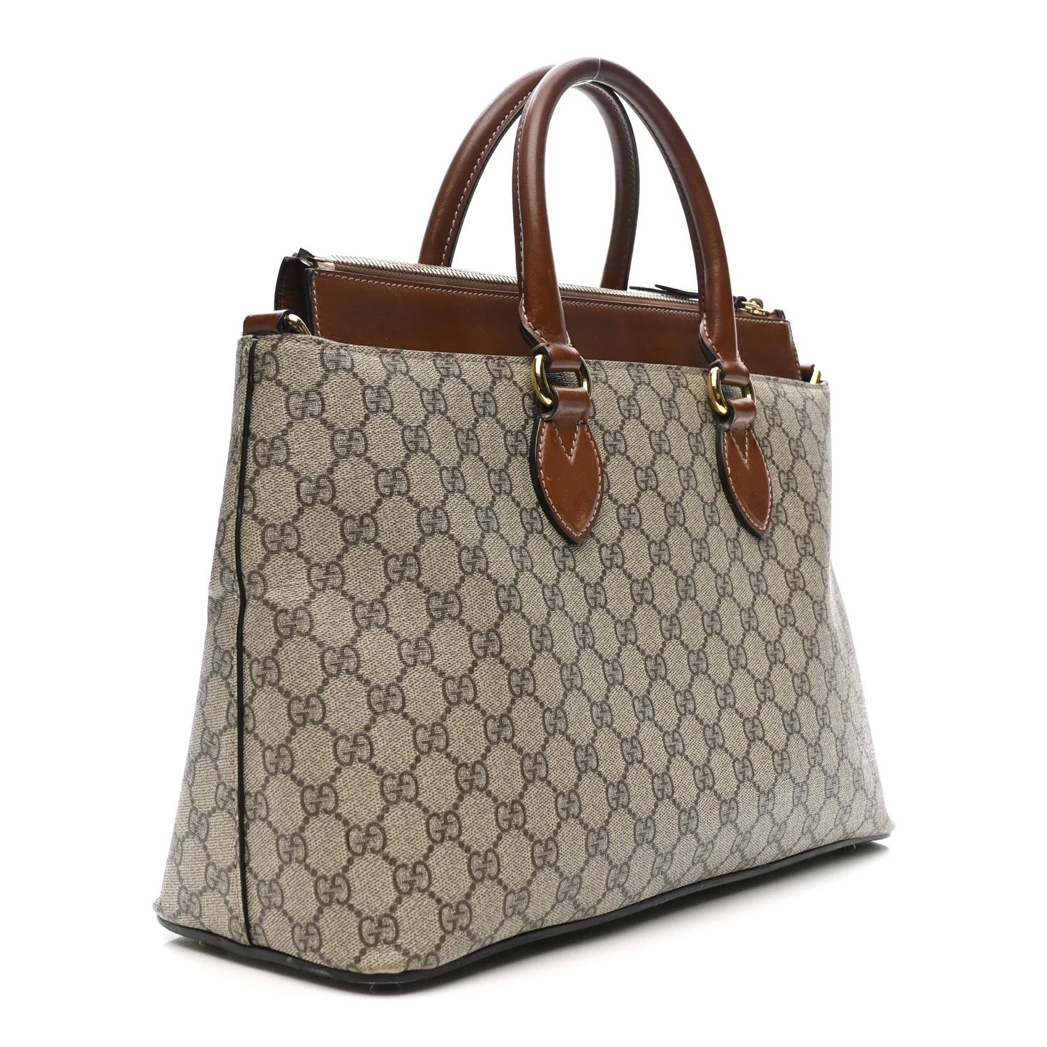 GG Supreme Monogram Small Zip Top Tote Beige Tuscany - Top Club