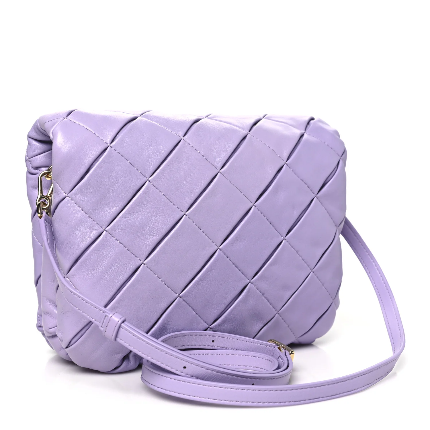 Lambskin Pleated Goya Puffer Bag Light Mauve - Top Club