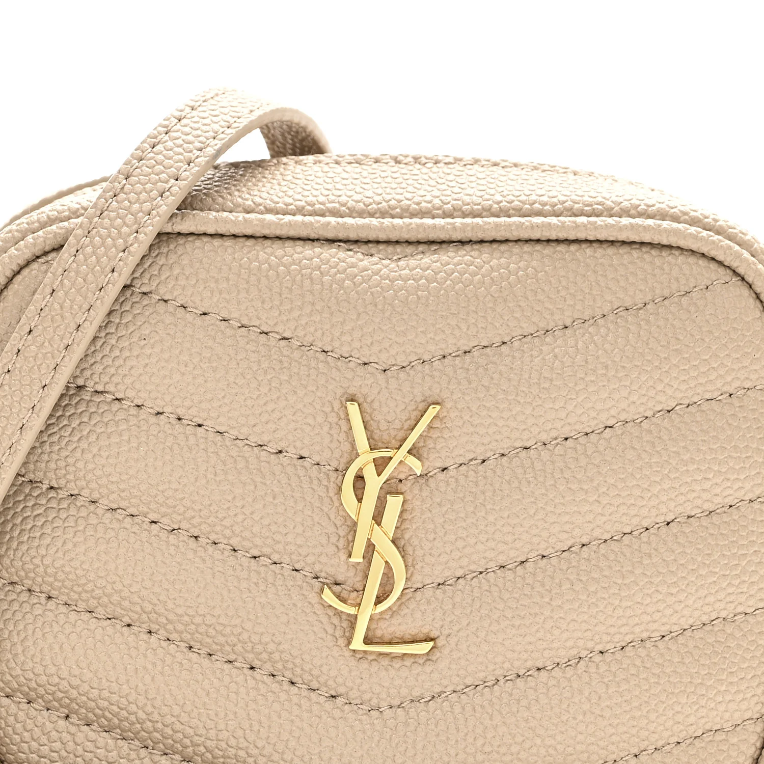 Grain De Poudre Matelasse Monogram Baby Lou Camera Bag Dark Beige - Top Club